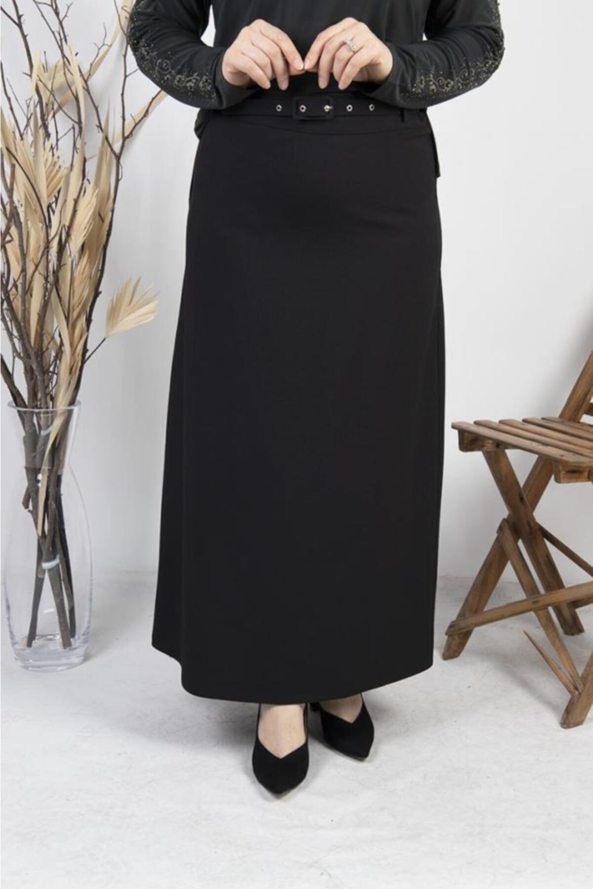 AbiyeSultan Siyah Kumaş Etek