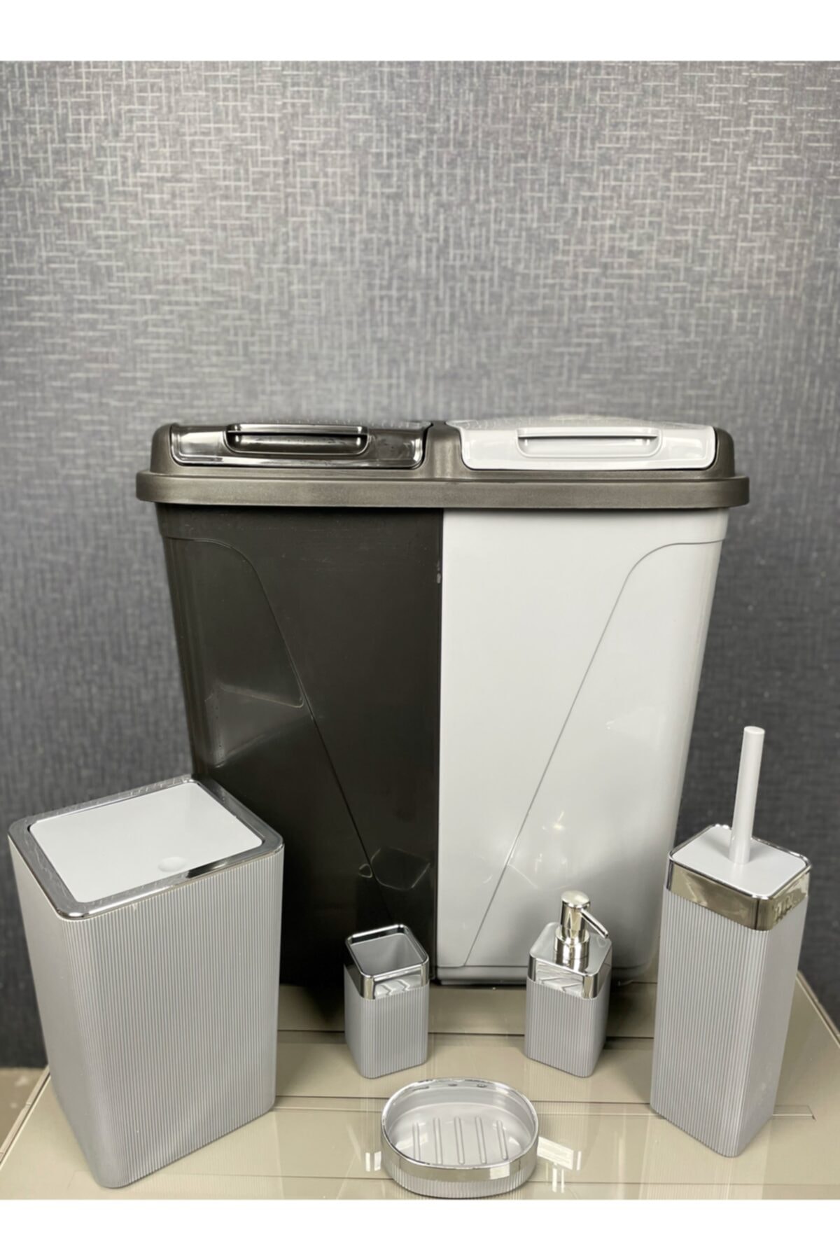 Violet 90 Lt Çamaşır Set - Banyo Set- Çamaşır Sepeti - Banyo Sepeti