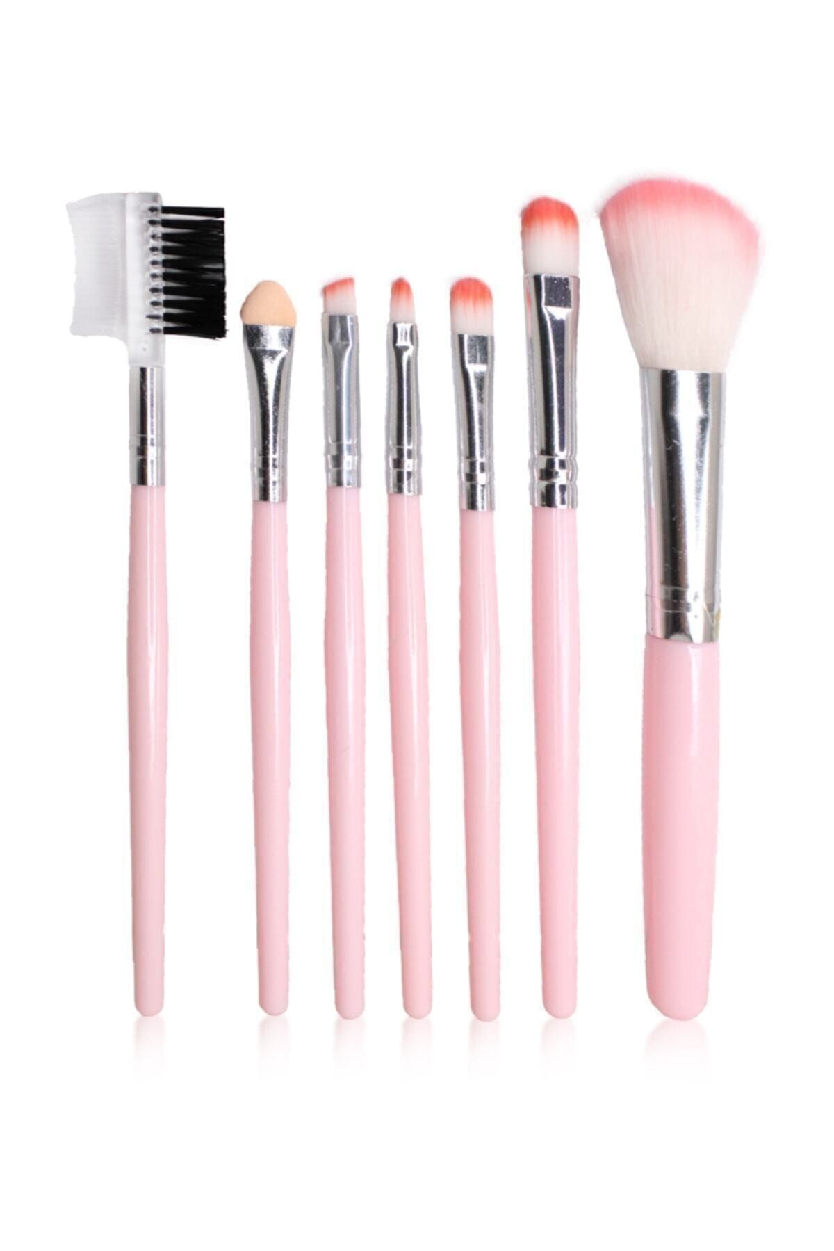 Makeuptime Pembe Hakiki Deri Çantalı Fırça Seti 7’li