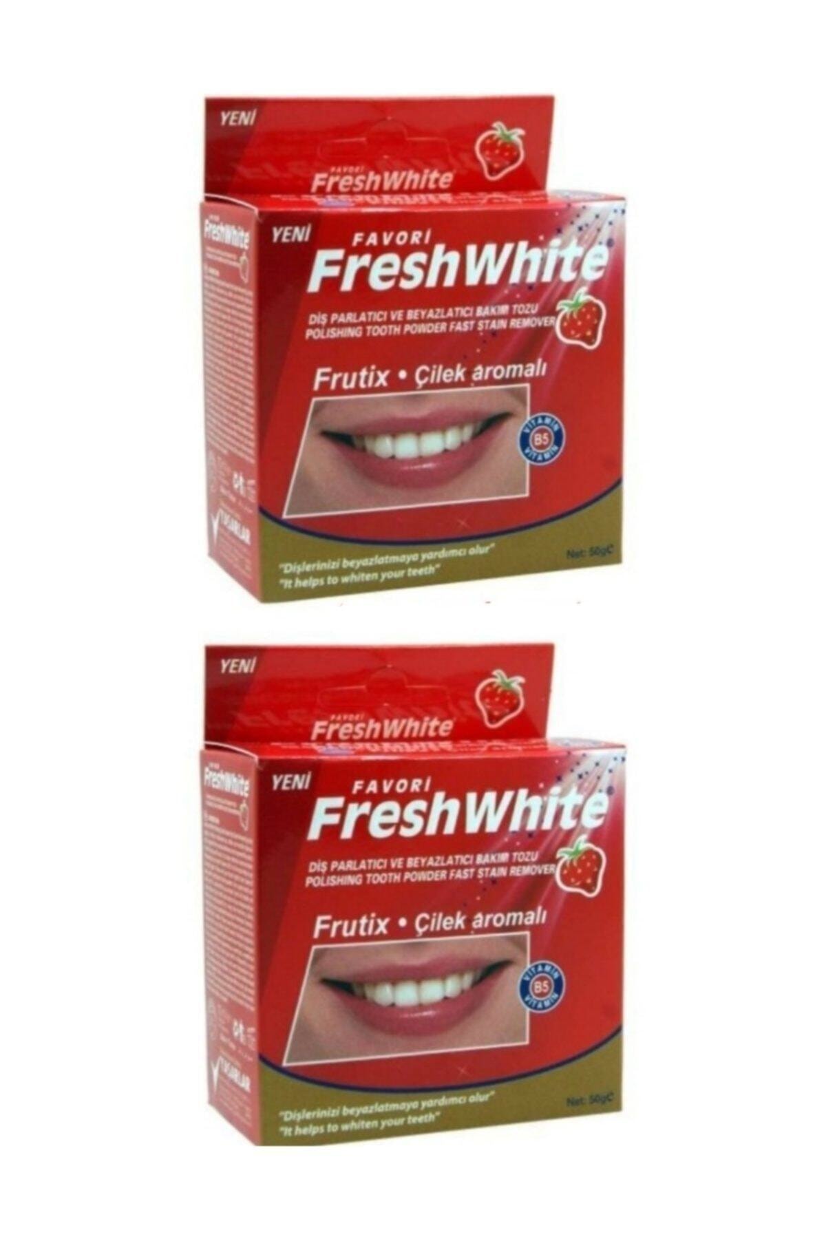 Fresh White Çilekli Diş Parlatıcı Beyazlatıcı Bakım Tozu X 2 Adet