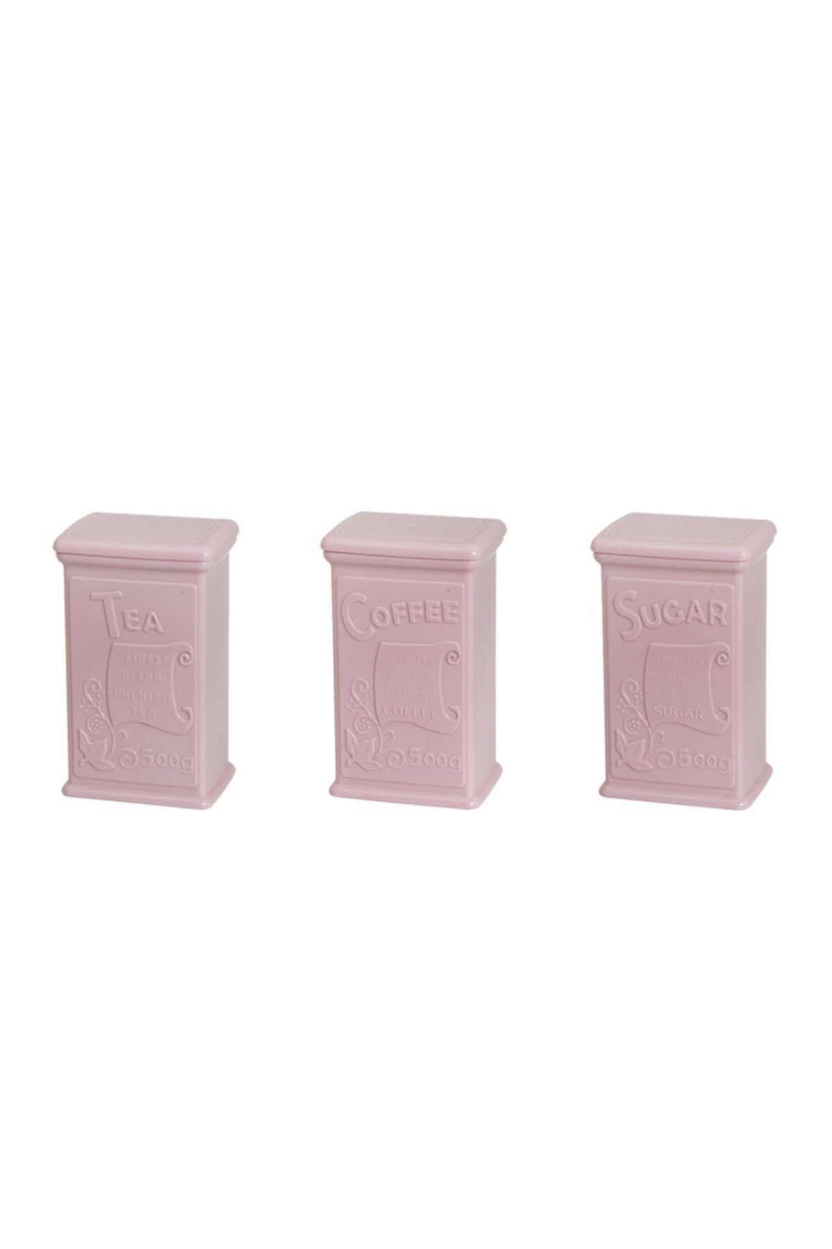Laviyosa Ews Pembe Çay Kahve Şeker Kavanozu 2 Kavanoz + 1 Kavanoz