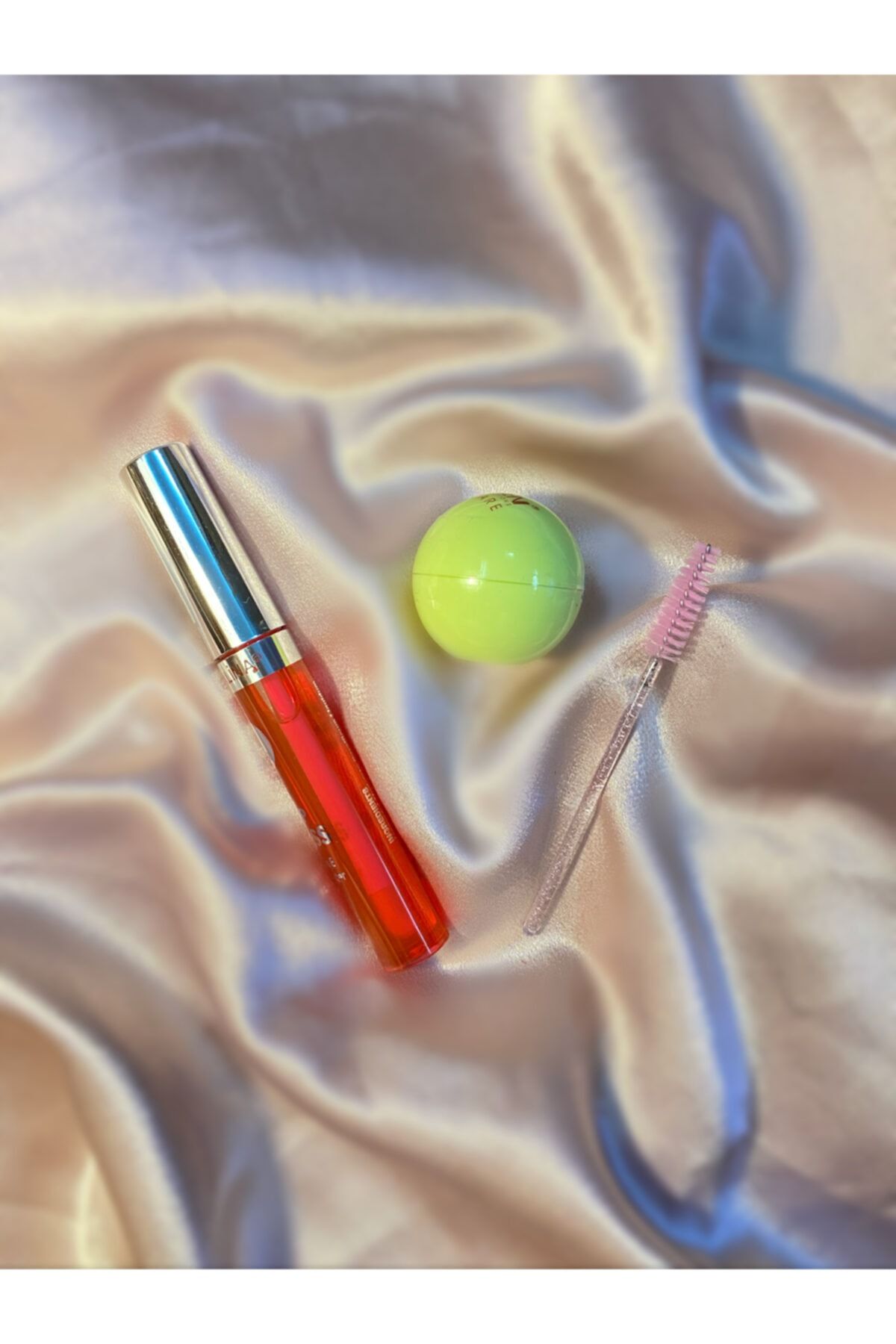 buenas store Lip Gloss Lip Balm & Kaş Fırça Set Dudak Parlatıcı & Dudak Nemlendirici Set