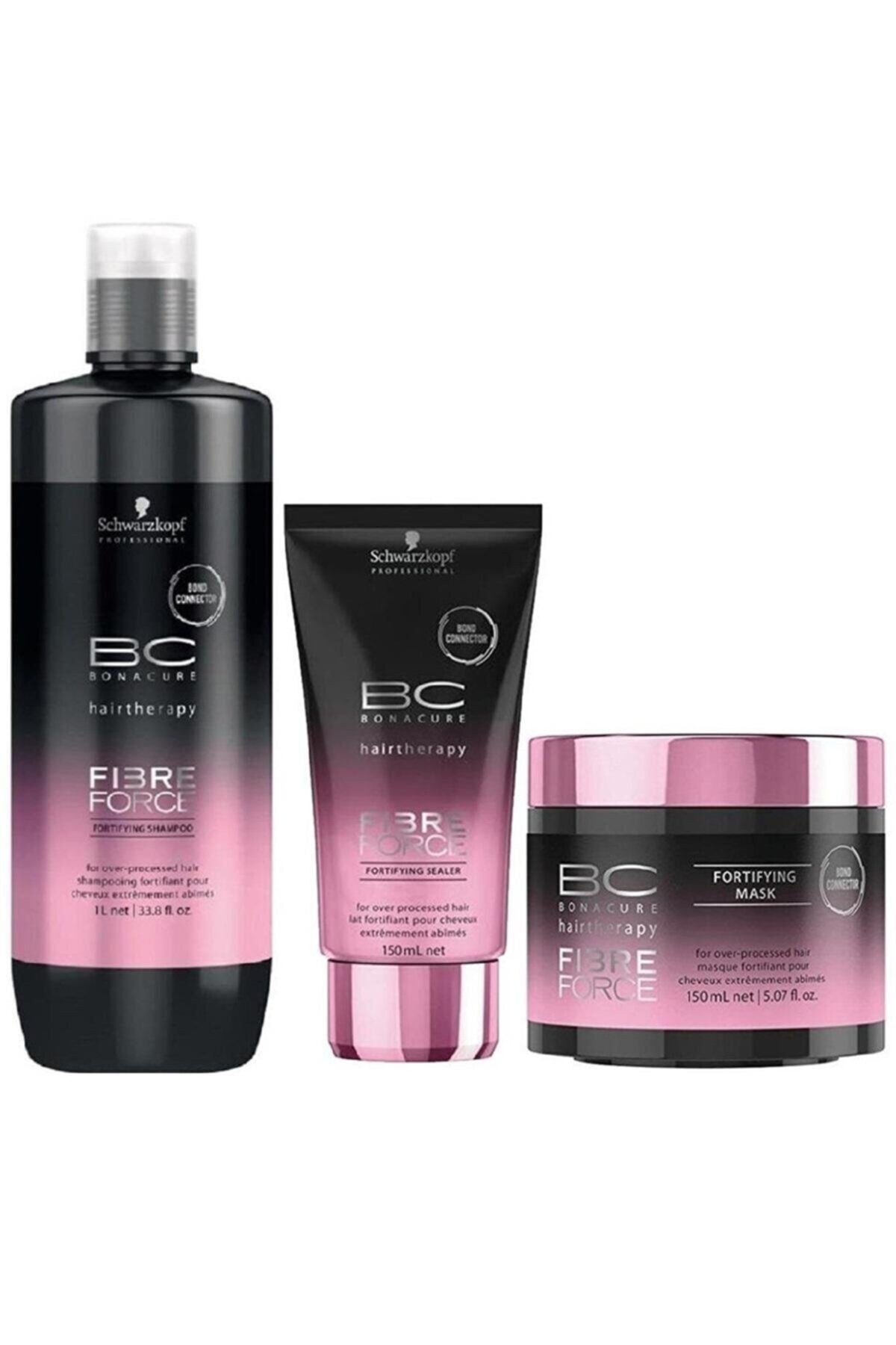 Schwarzkopf Bonacure Fibre Force Bc Şampuan 1000ml Krem Maske 150ml Set