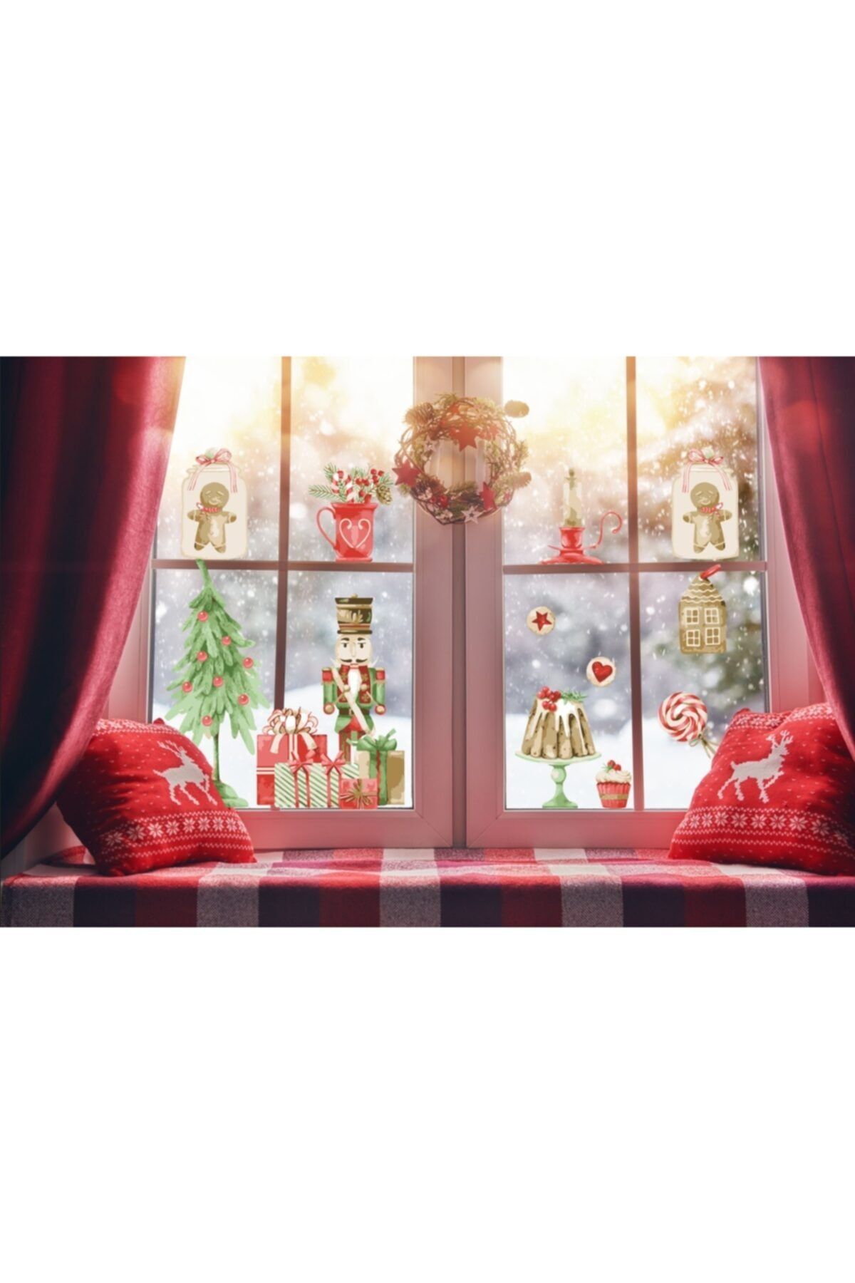 MyHappyPlace Yeni Yıl Hediye Paketi Ve Mini Ağaç Seti Bebek Çocuk Odası Dekoratif Çıkartma Sticker