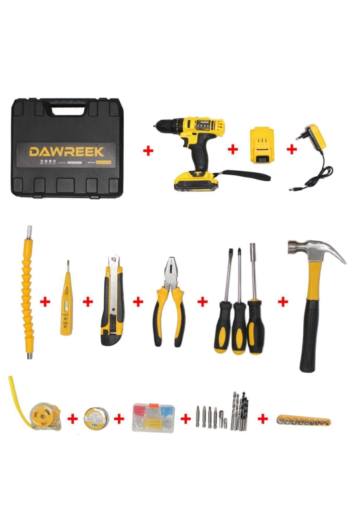 Dawreek With Hummer Function 24v 5ah Darbeli 37 Parça Çekiçli Full Setli Şarjlı Matkap Vidalama