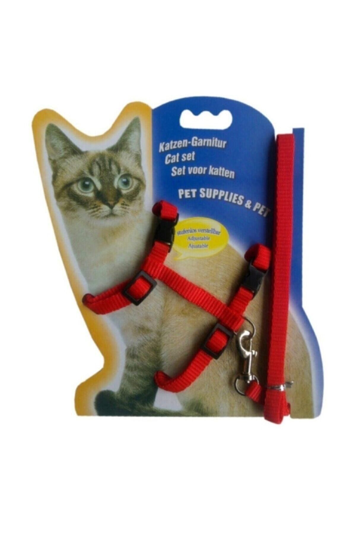 DECORTEX Ayarlanabilir Kedi Göğüs (bel) Tasması Kırmızı