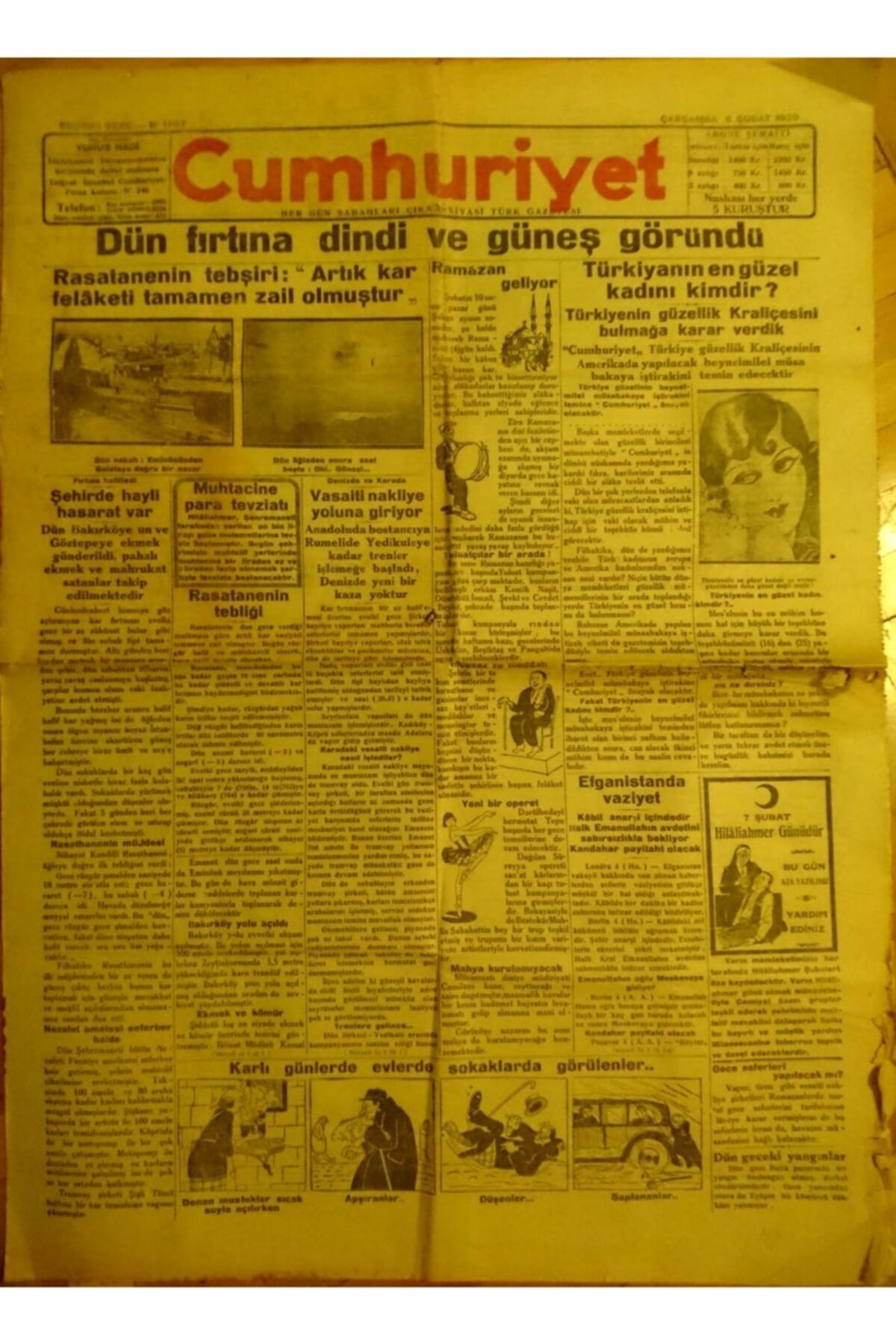AYTEKKİTAP Cumhuriyet - Günlük Gazete (06 Şubat 1929)