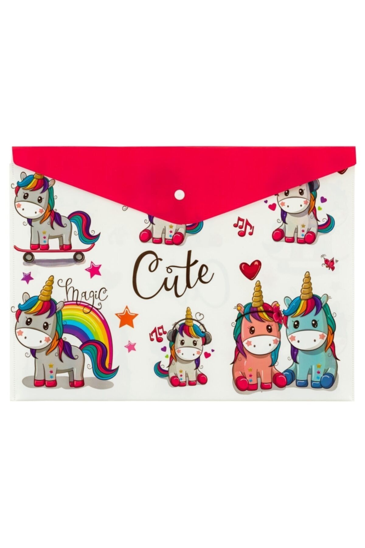 Bigpoint A4 Unicorn Desenli Çıtçıtlı Dosya