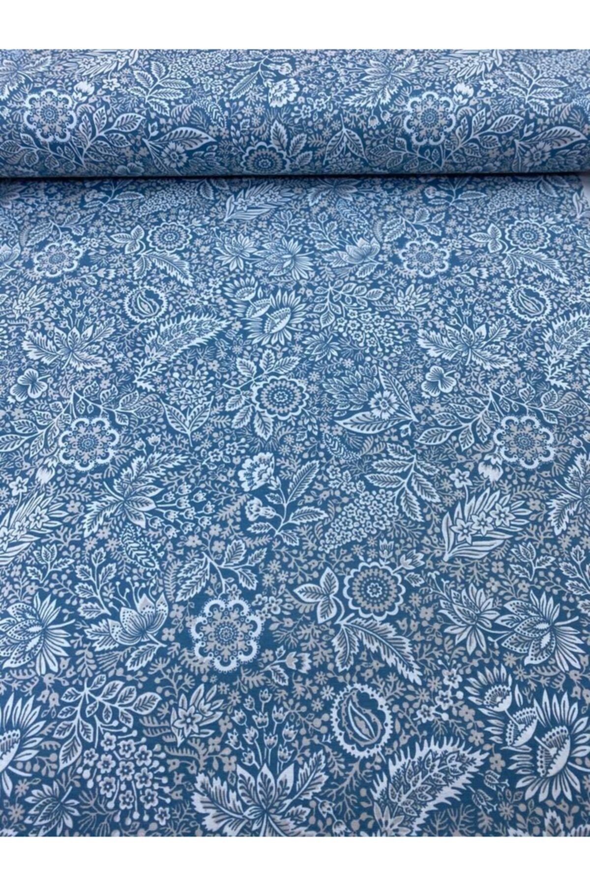 DUCK KETEN Vintage Indigo Desen Duck Bezi Keten Kumaş