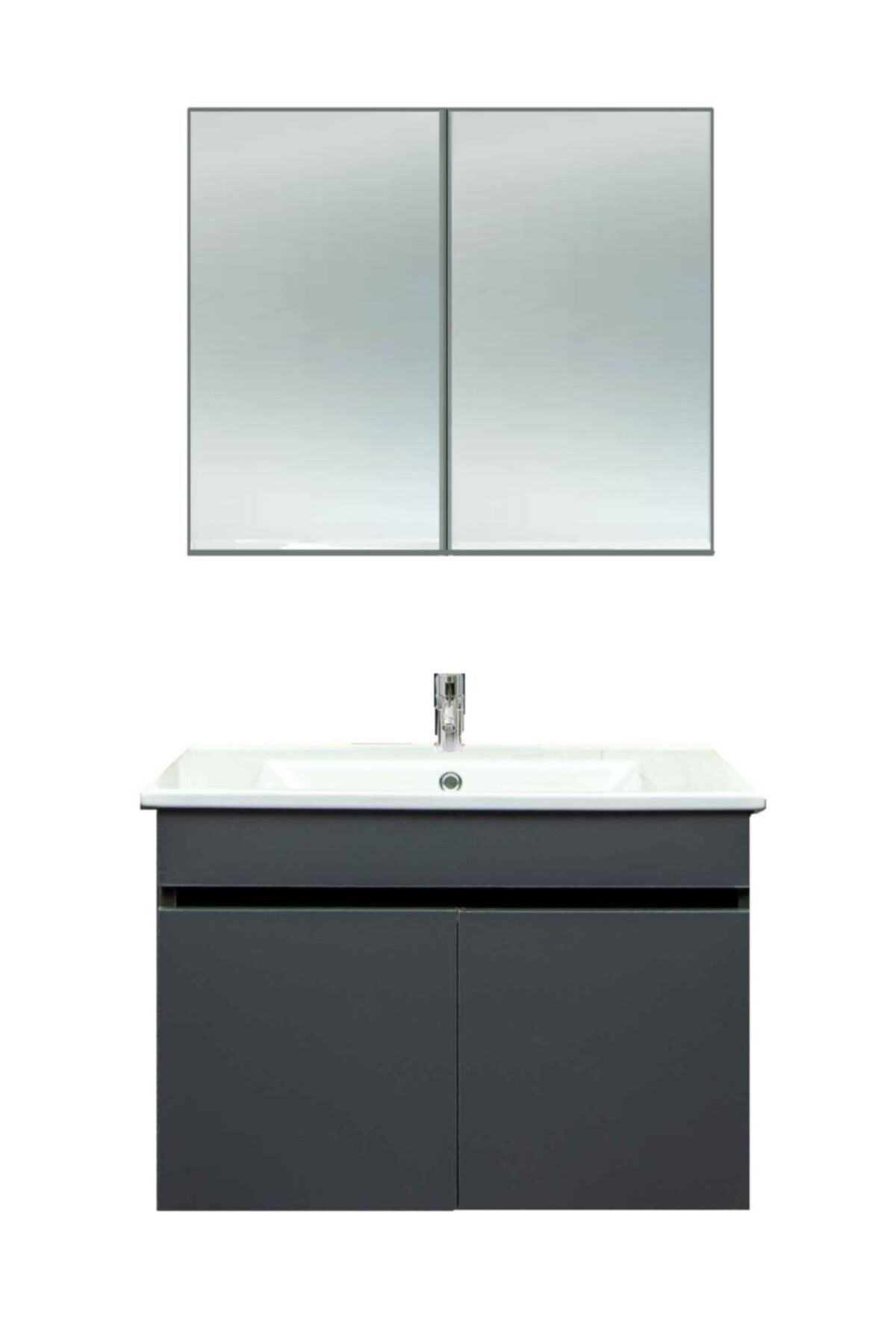 Çanta&Çanta Banyo Seti Mdf 80cm Aynalı Lavabolu