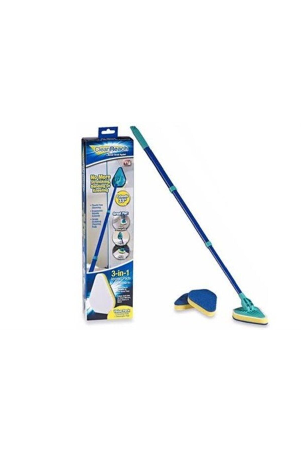HİMARRY Clean Reach Teleskopik Banyo Mutfak Fayans Köşe Kenar Temizleyici Mop
