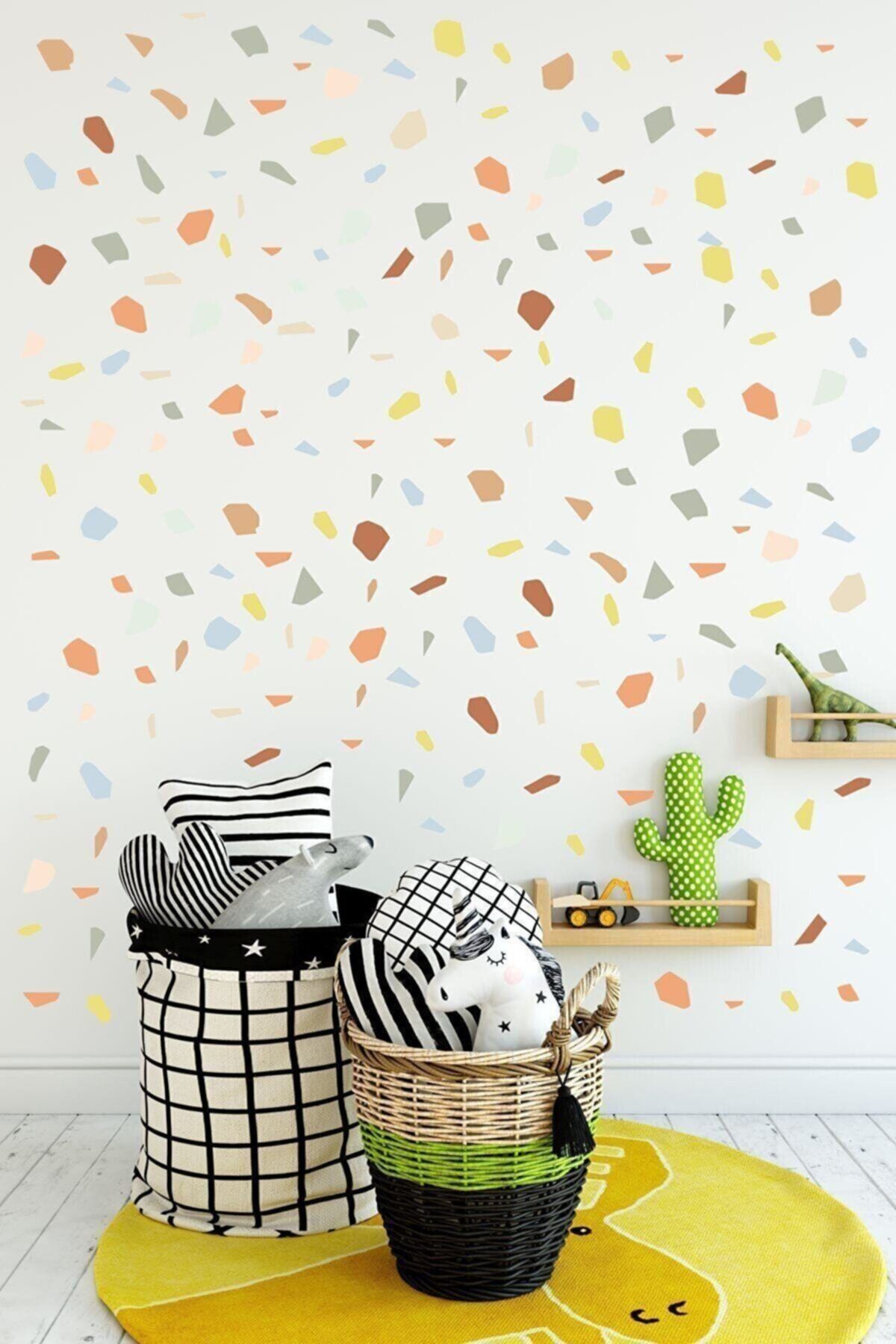 Bunny Decor Terrazzo Taş Desen Duvar Sticker Seti