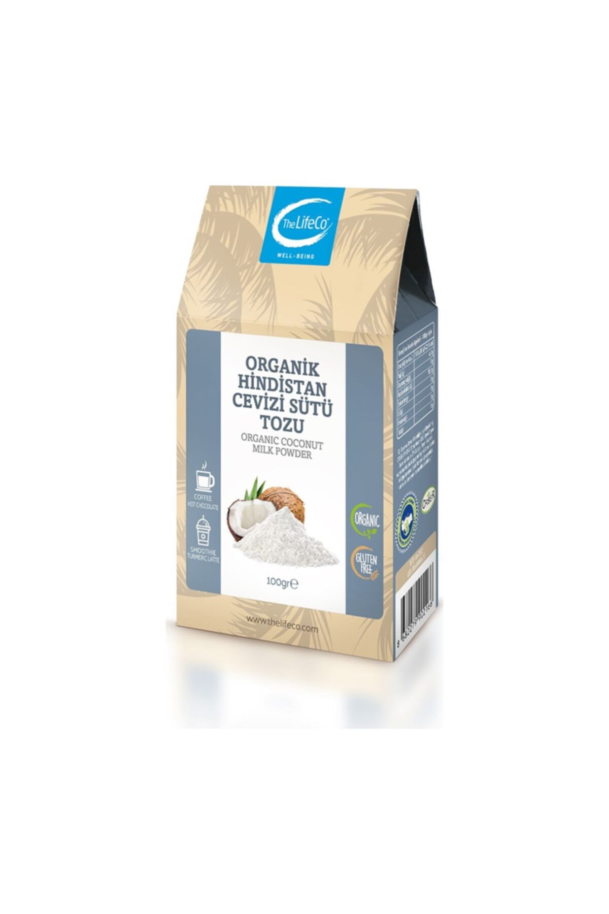 TheLifeCo The Lifeco Organik Hindistan Cevizi Sütü Tozu 100 Gr