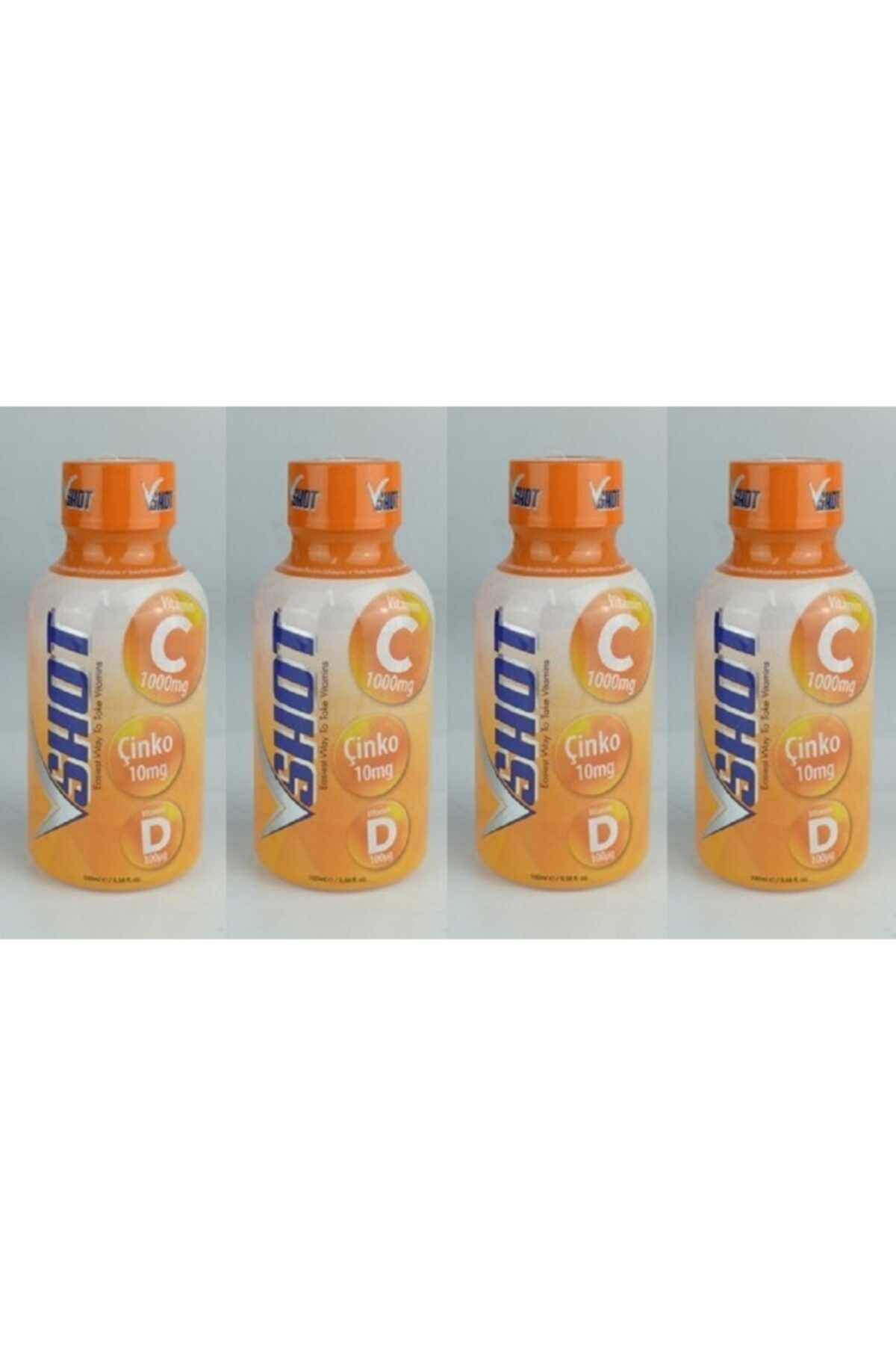 Shot V Vitamin C-d Çinko Takviye Içeçeği 100ml 4 Adet