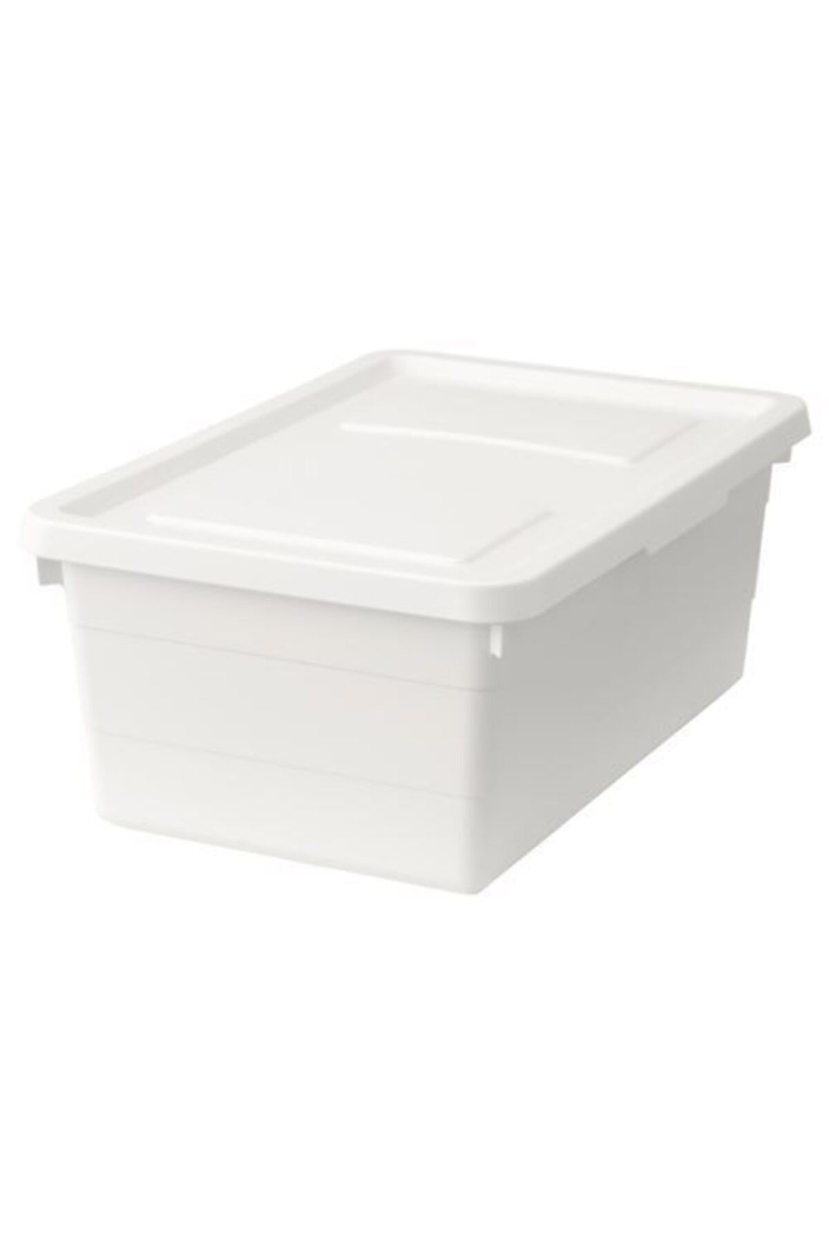 GVG Saklama Kutusu Kapaklı Ikea 38x25x15 Cm Polipropilen Plastik Beyaz Renk A Kalite