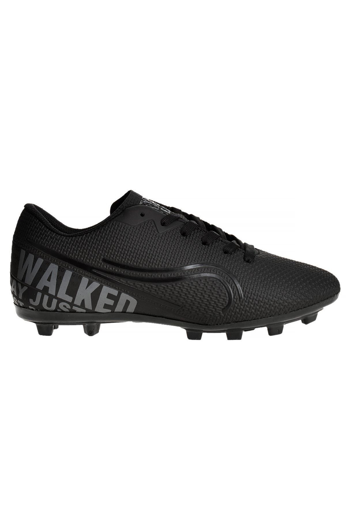 Walked 233 Siyah Krampon Çim Erkek Futbol Ayakkabı