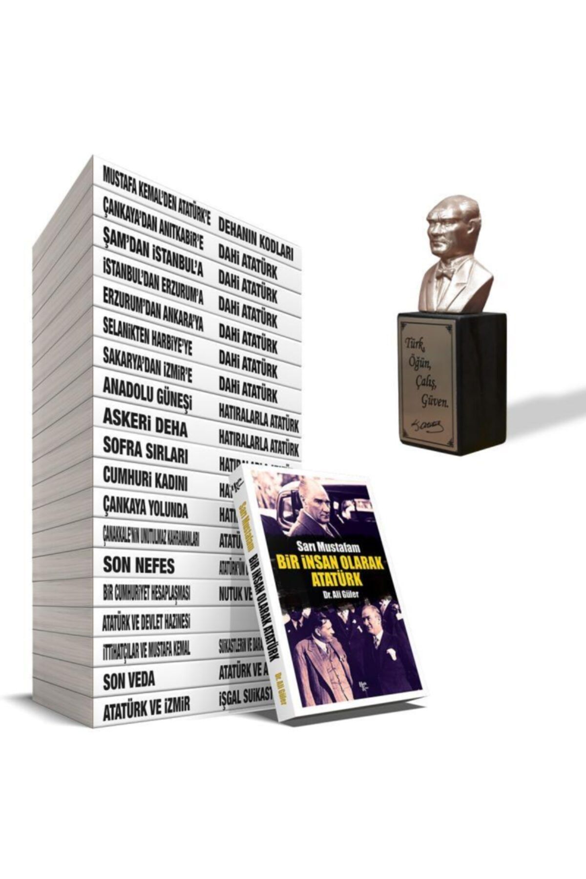 Halk Kitabevi Mustafa Kemal'den Atatürk'e Seti - 20 Kitap Ve Atatürk Büstü Bronz