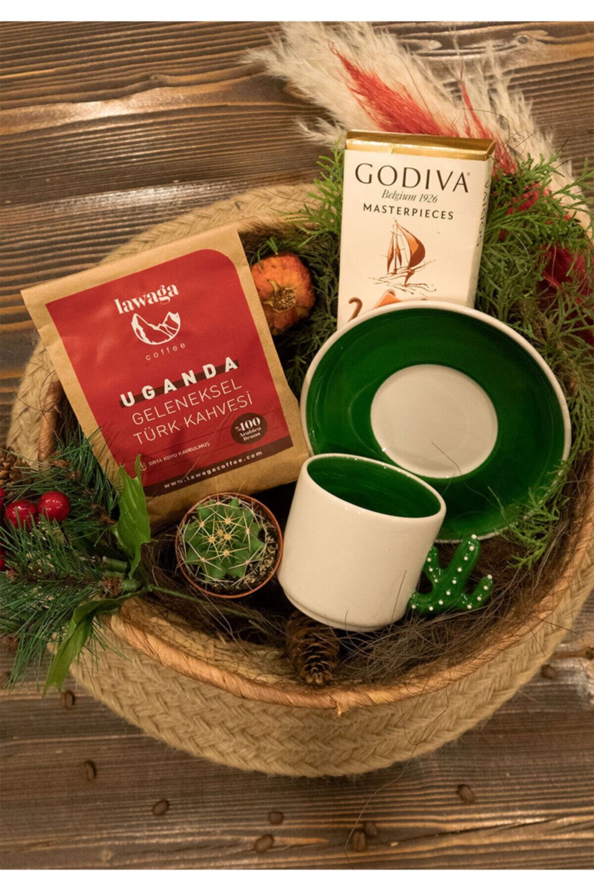 Lawaga Coffee Shop Lawaga Coffee Geleneksel Türk Kahvesi- Çikolata-türk Kahvesi Fincanı- Kaktüslü Box
