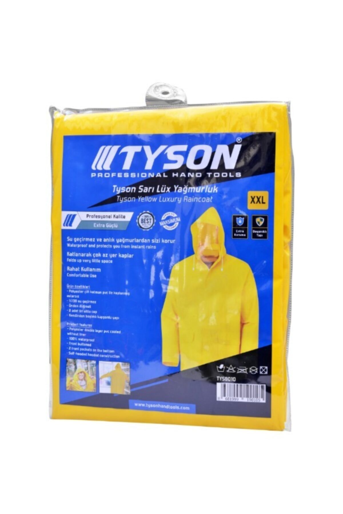 TYSON Sarı Lüx Yağmurluk Xxl Beden