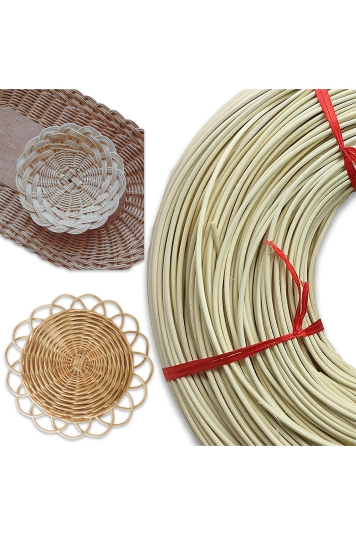 Hobizubi Rattan Doğal Bambu Çubuk 48metre - 1,5mm Örgü Rattan Ip