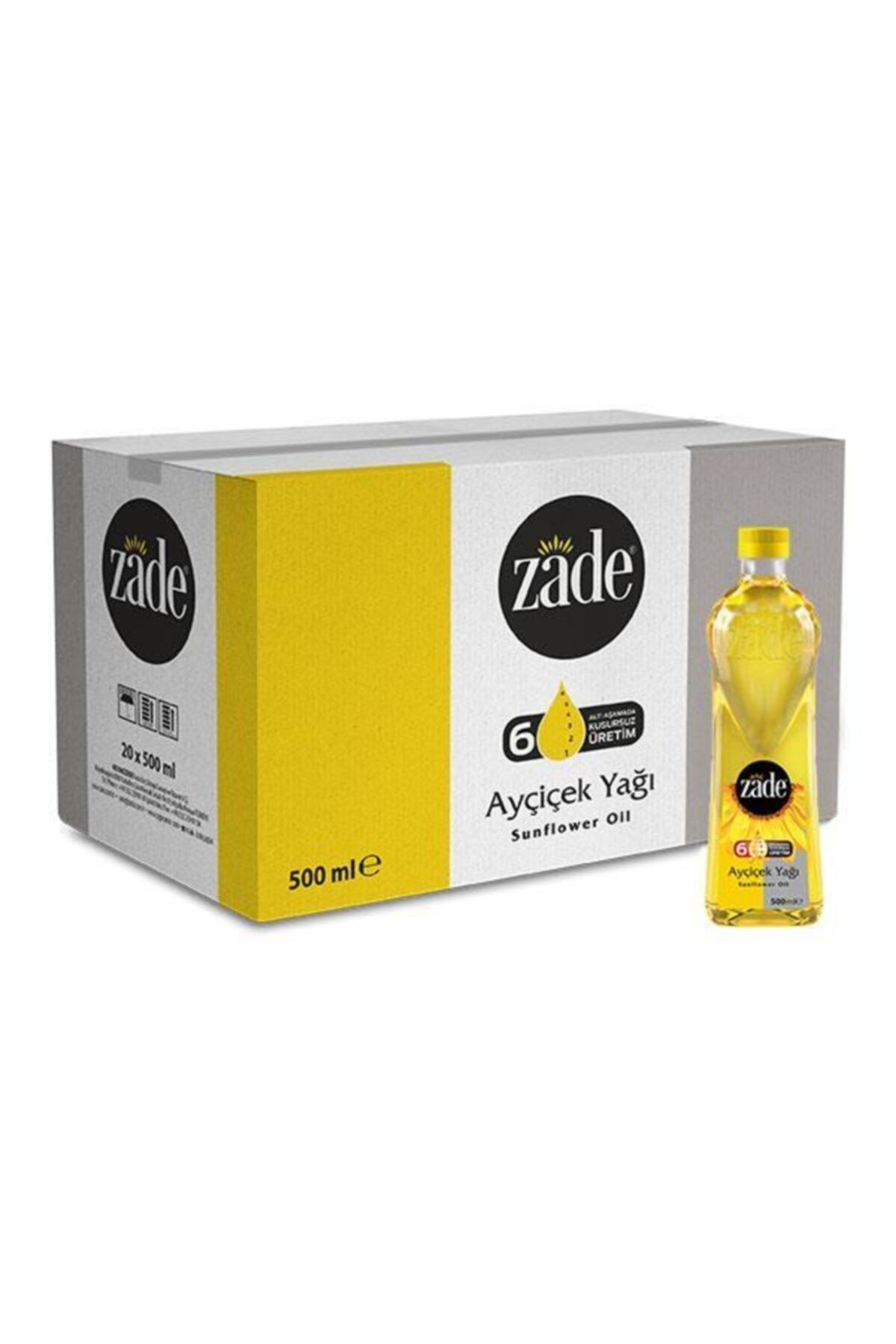 Zade Ayçiçek Yağı 0.5 Litre Pet Şişe Koli 20'li Set - 20x0.5 Litre (10 LİTRE)