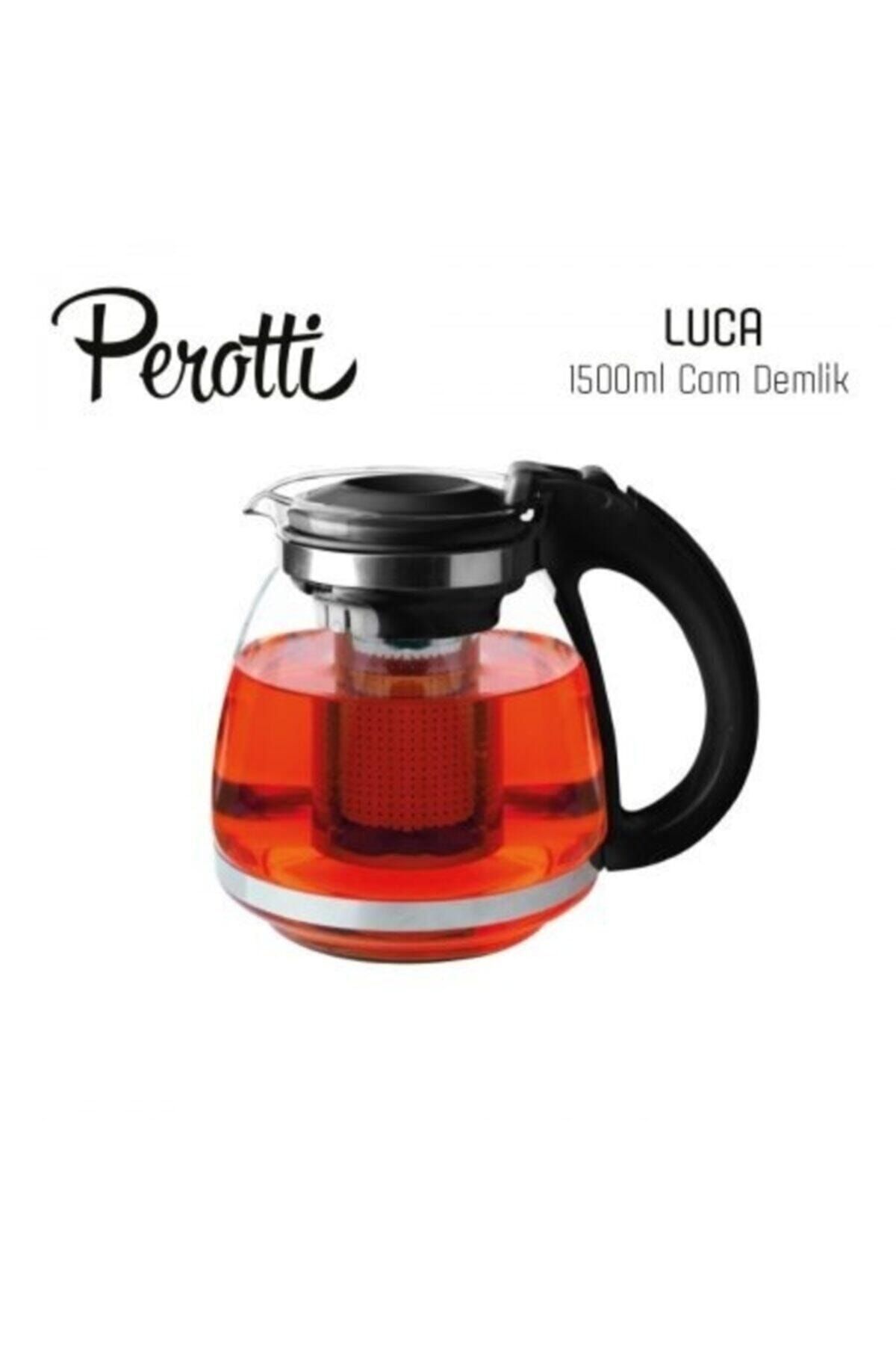 Perotti Luca Süzgeçli Cam Çaycı Demliği 1500 Ml