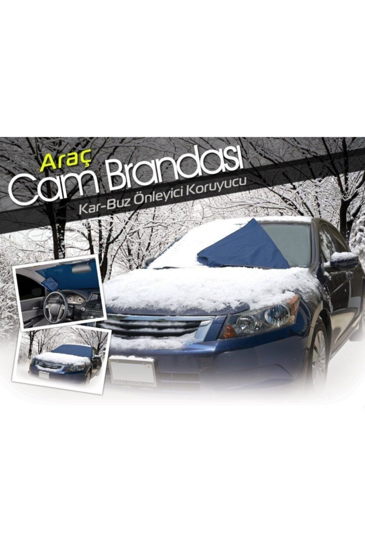 PRO Araç Kar Buz Önleyici Büyük Boy Araç Ön Cam Brandası (150 Cm X 70 Cm)