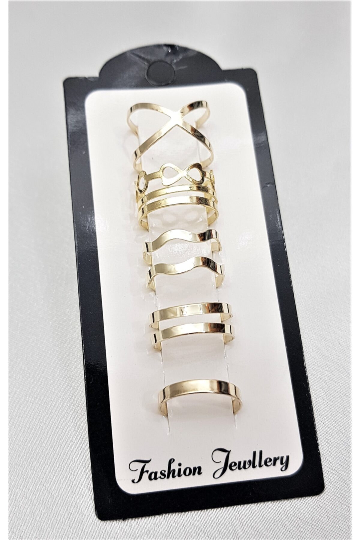 TÜKKAN ACCESSORİES Gold Kaplama Ayarlanabilir Eklem Yüzüğü 5 Adet