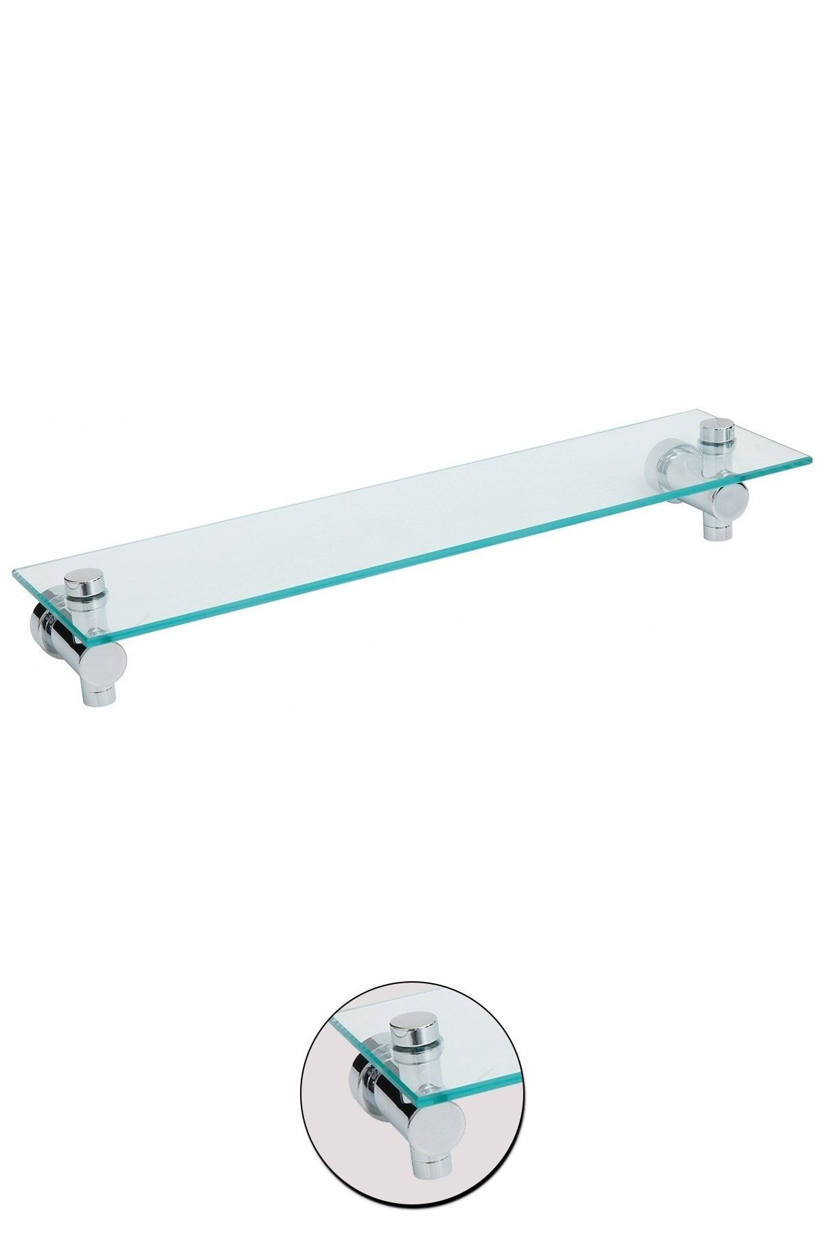 Milenay Utopic Chrome Cam Etajer, Pirinç, 50cm, Krom Kaplama