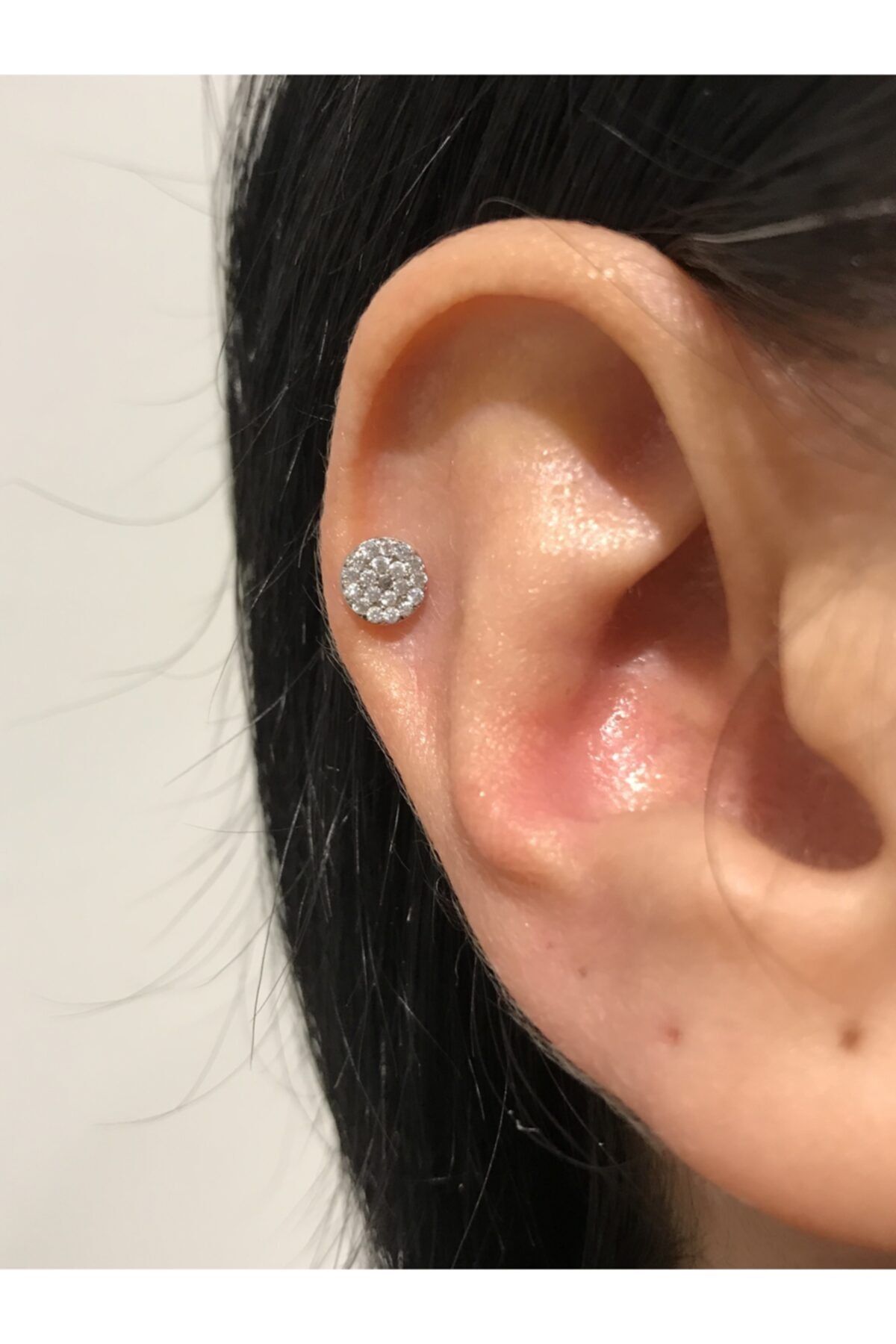 FLAMBOYANT PIERCING Papatya Modelı 18 Ayar Beyaz Altın Pıercıng