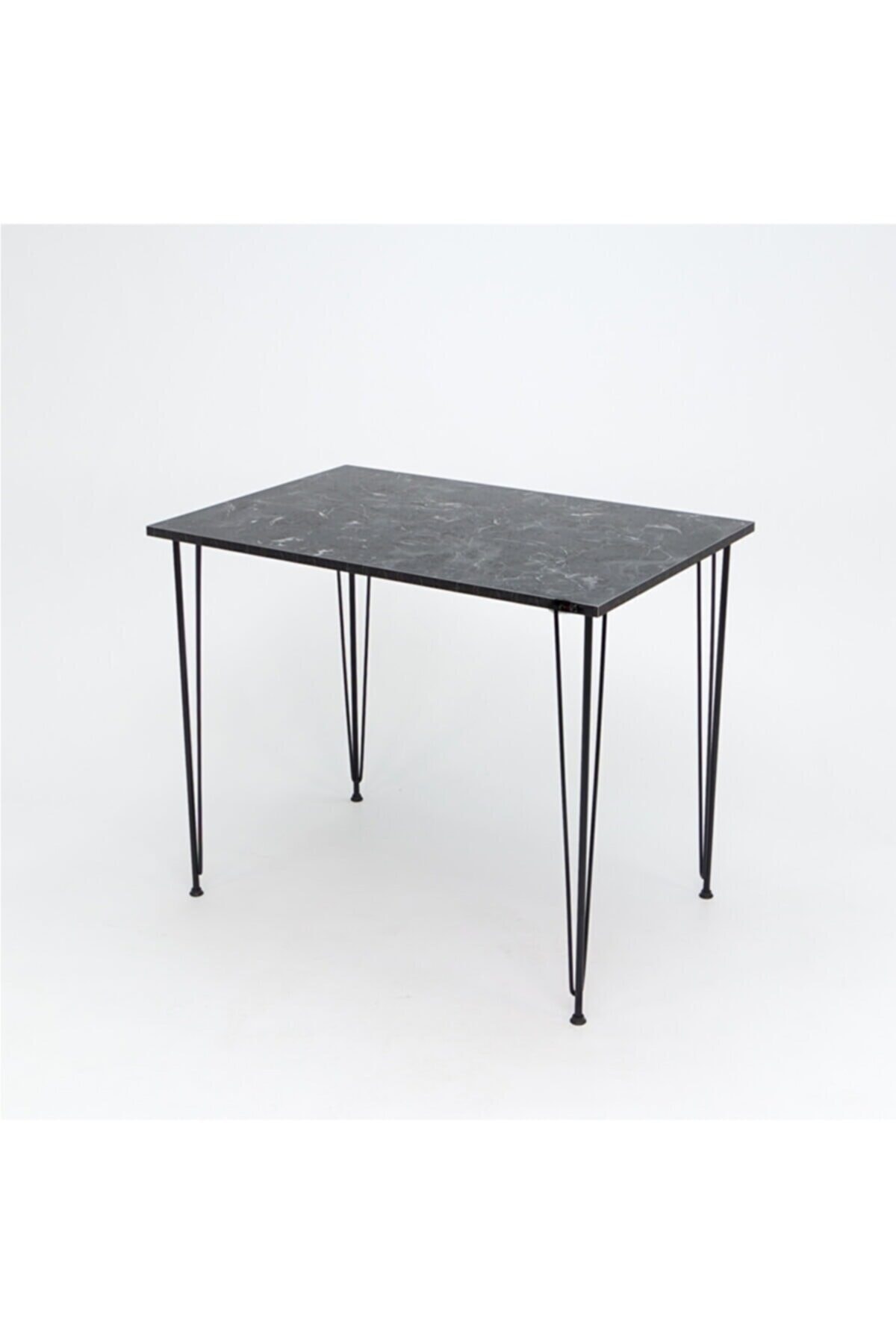 ASLANSTORE Ofis Masası Siyah Mermer Desen Özel Yapım Masa 70x120 Syh