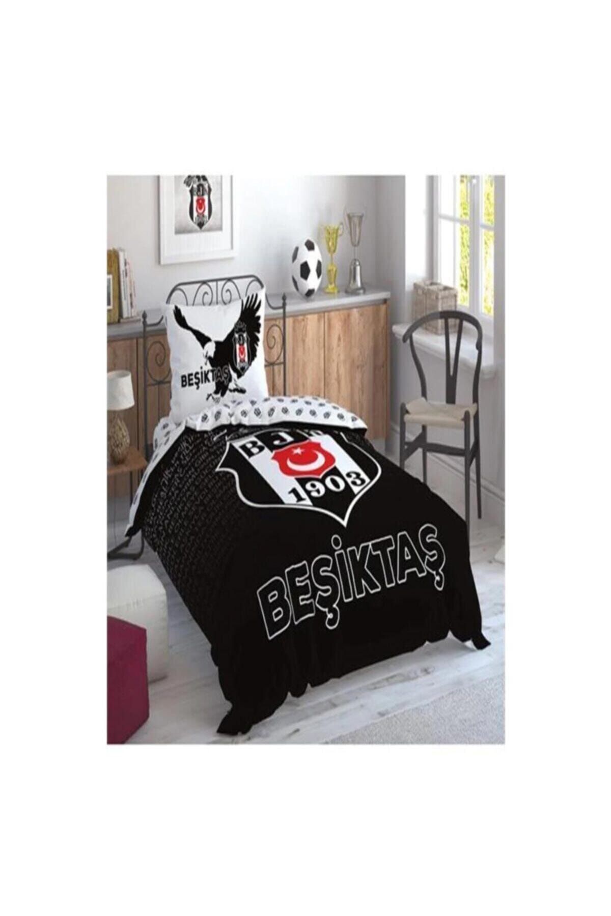 Taç Lisanslı Beşiktaş Marşlı Logo Tek Kişilik Nevresim Takımı
