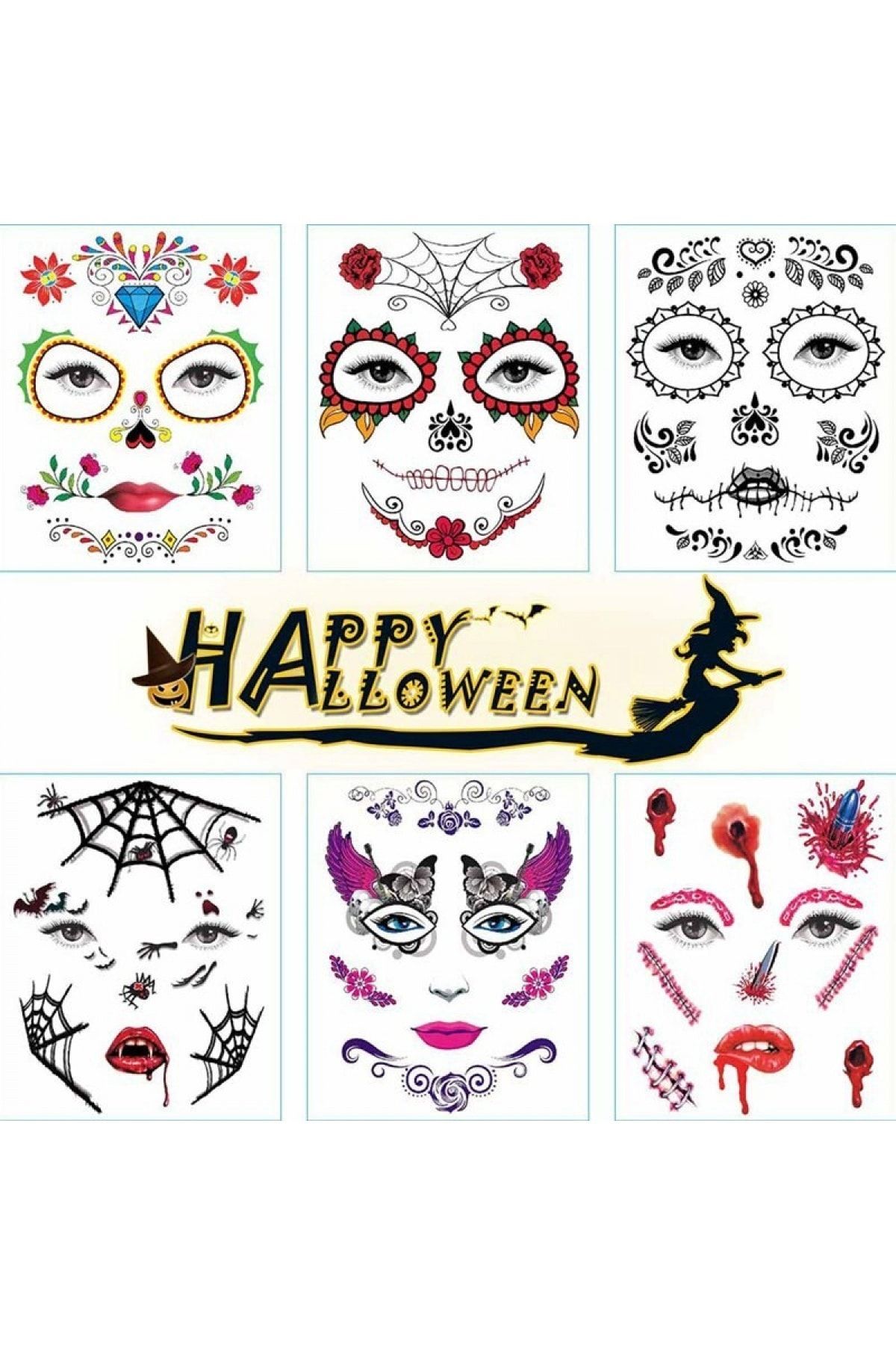 NO.8 HOUSE Cadılar Bayramı Halloween Dövme Tattoos 12li