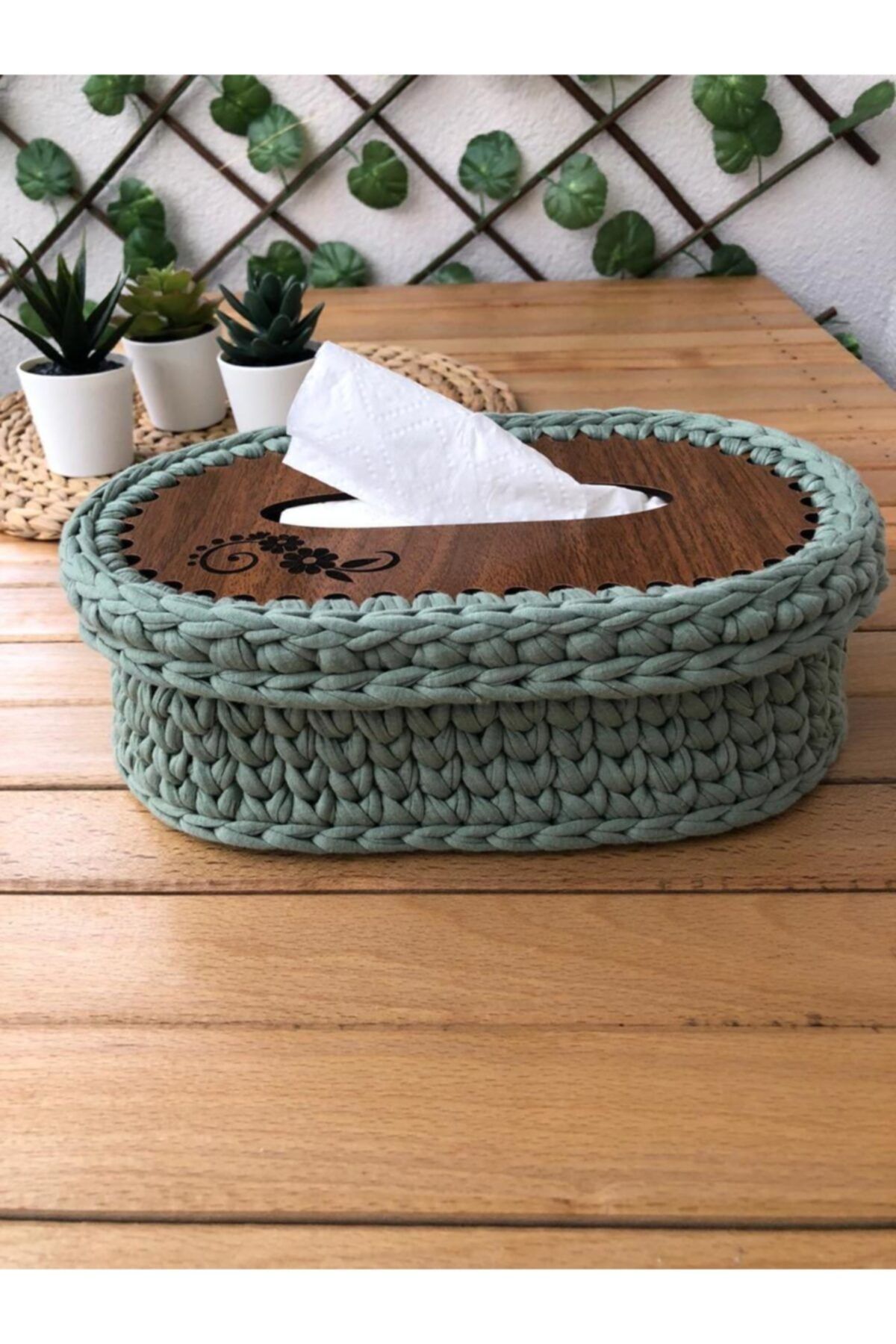 saray lazer Handmade Örgü Peçetelik Model 1