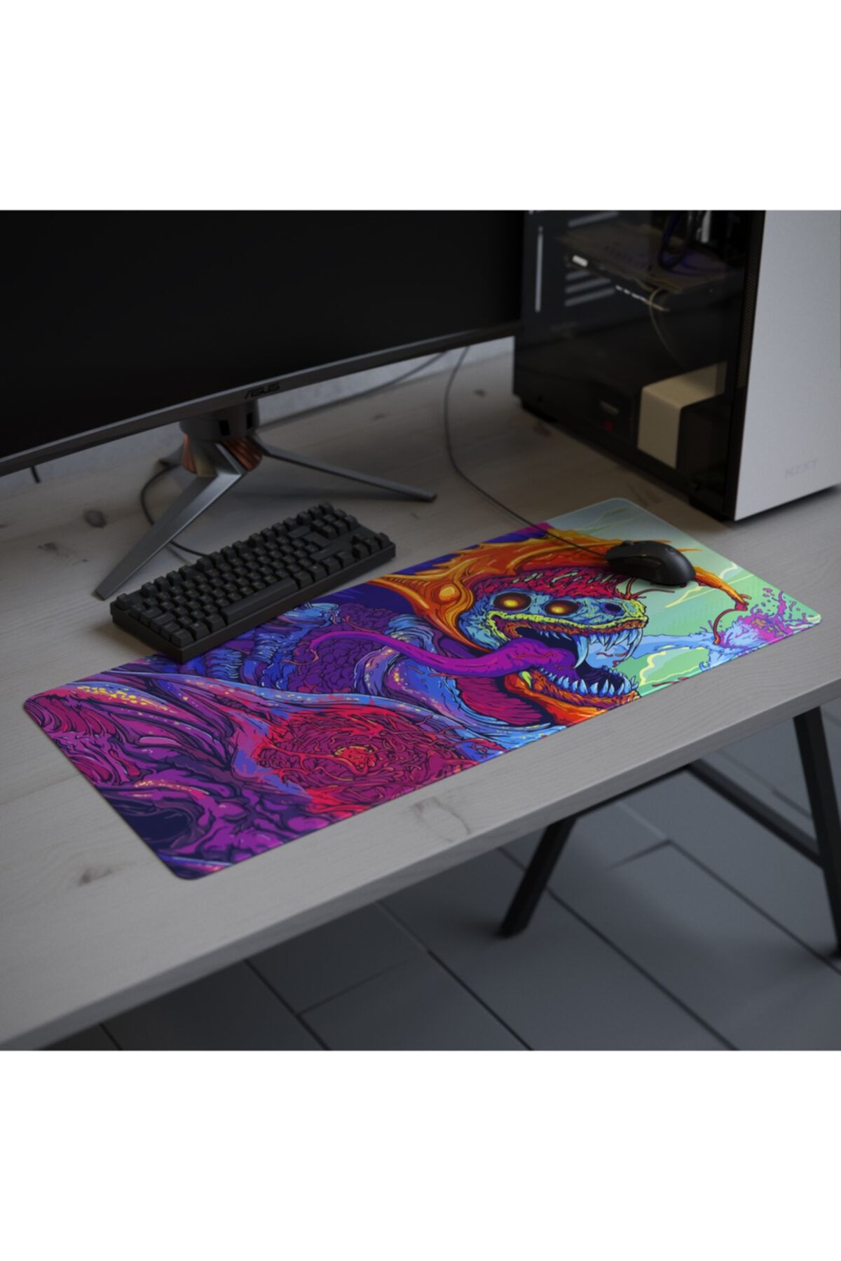 Gamemar Hyper Canavarı 90*40cm Dikişli Yıkanabilir Gaming Oyuncu Mousepad