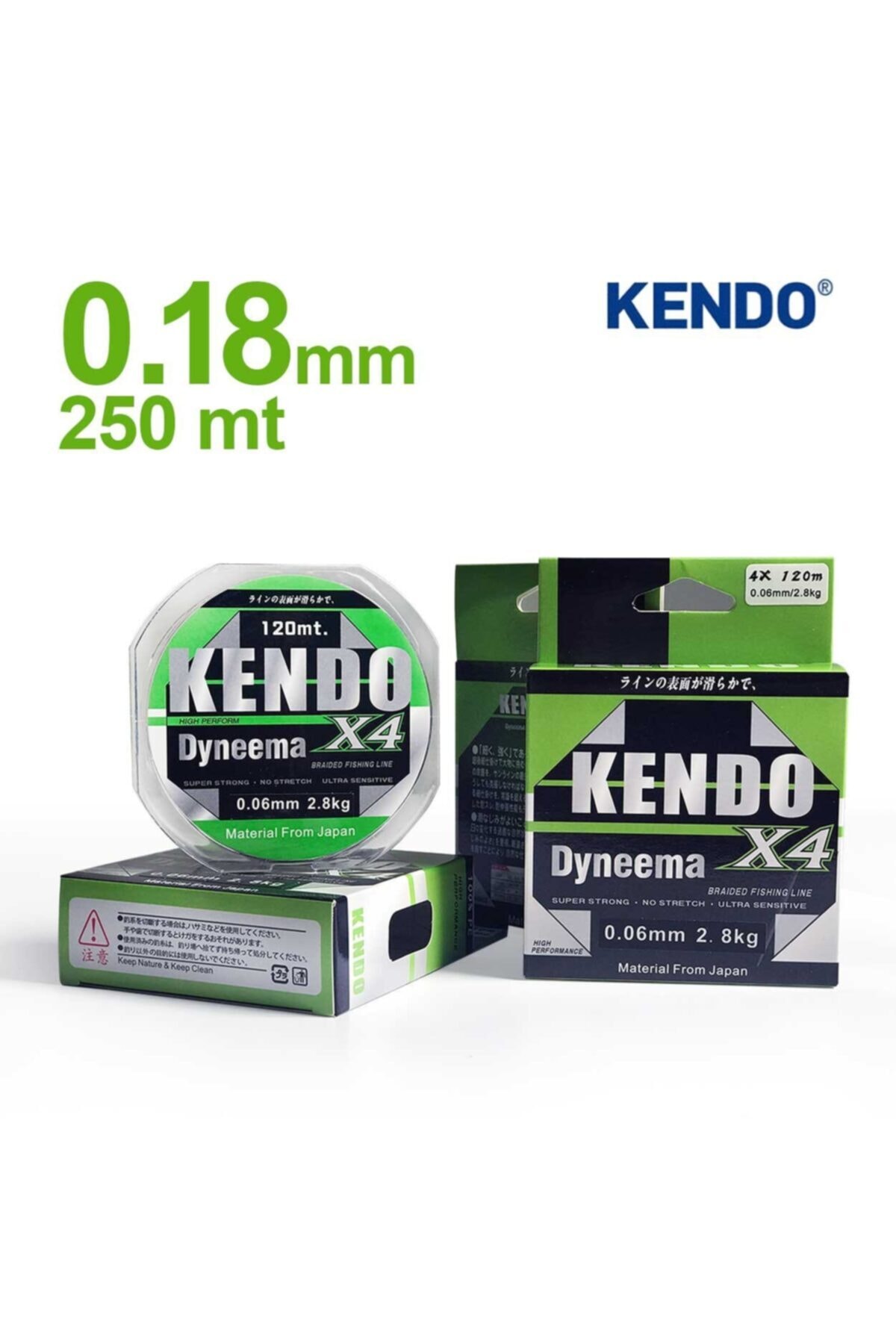 Kendo Yeni Dyneema 4 Örgü 0,18mm 250mt Ip Misina