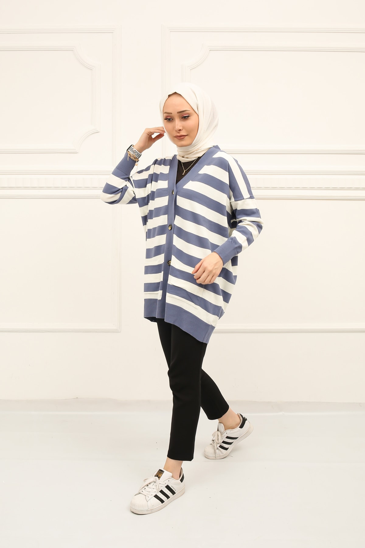 H&B Boutique Ara Boy Çizgili Hırka
