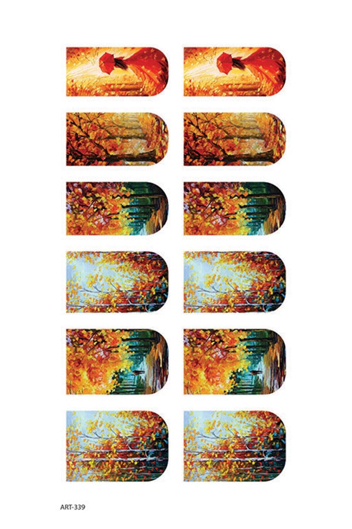 Artikel Sonbahar- 4 Tırnak Dövmesi, Tırnak Tattoo, Nail Art, Tırnak Sticker