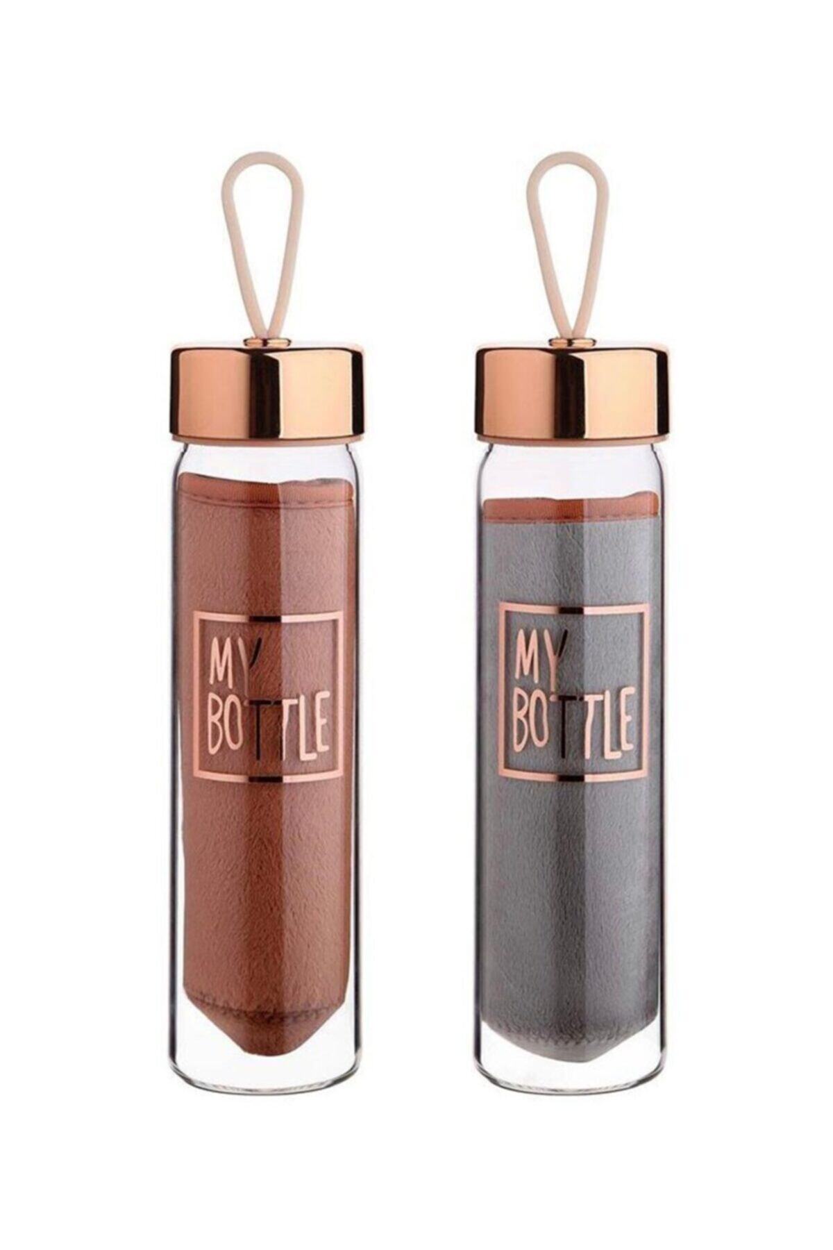 Buffo Shop My Bottle Kadife Kılıflı Cam Şişe Matara 480ml