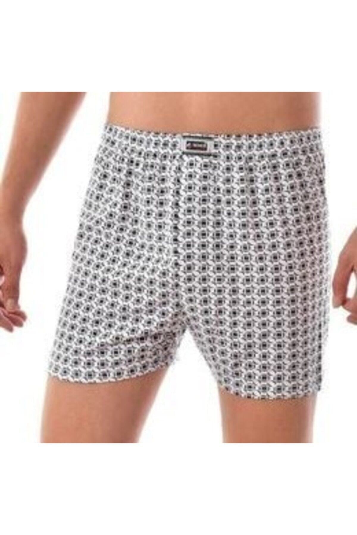 Seher Erkek Renkli Karışık Desenli Penye Boxer 1'li Paket