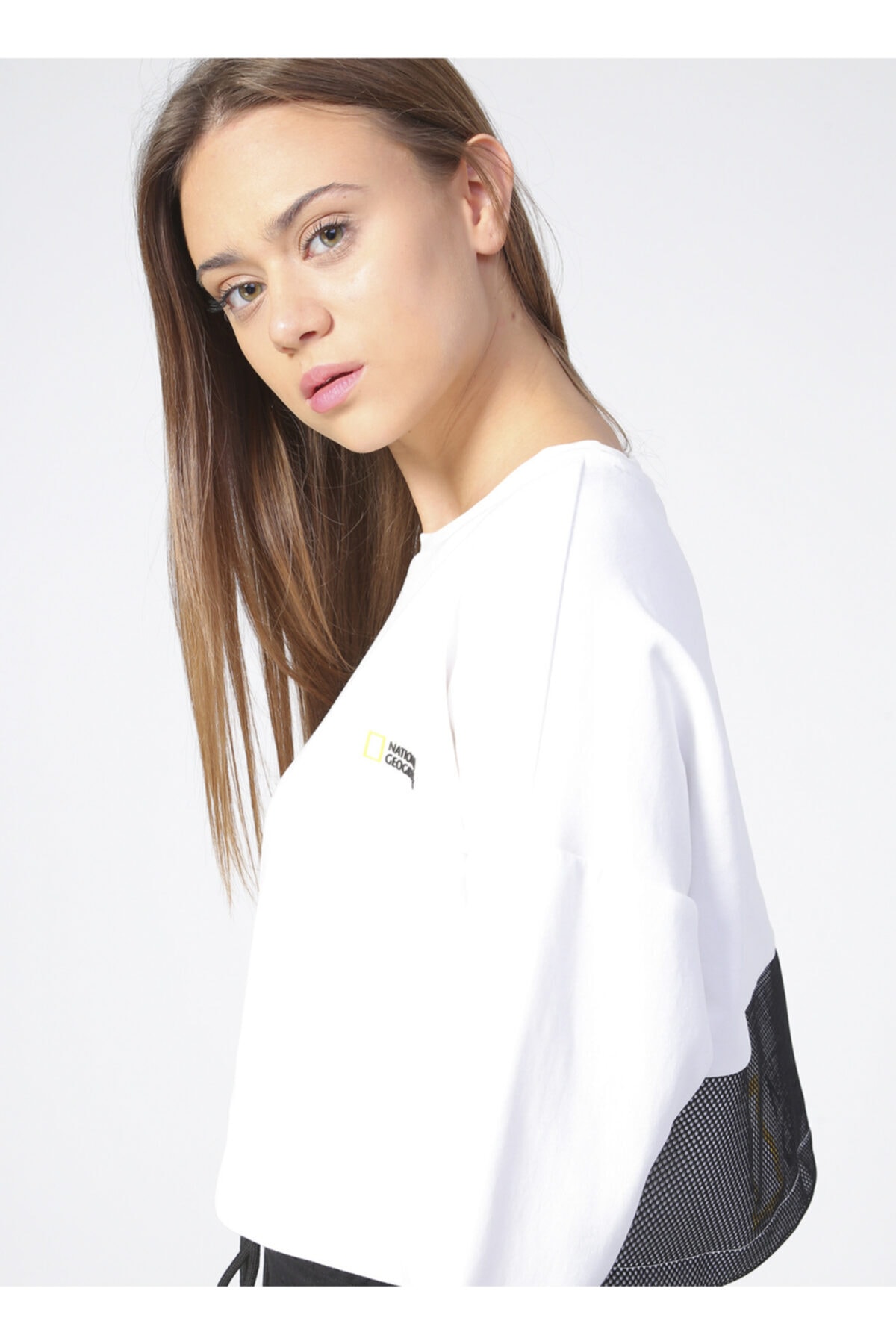 NATIONAL GEOGRAPHIC Sweatshırt, M, Ekru