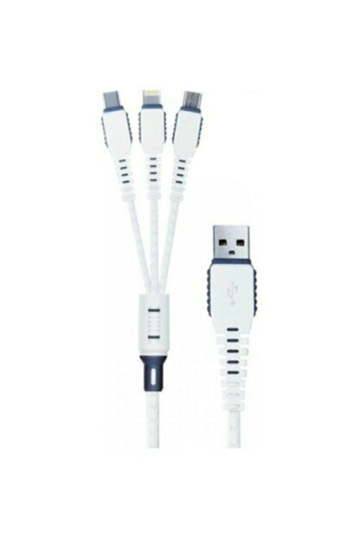 MADEPAZAR Data Cable Xs-013 Çoklu Şarj Kablosu 3 Uçlu Iphone, Microusb, Type-c Uyumlu Çoklu Şarj Kablo