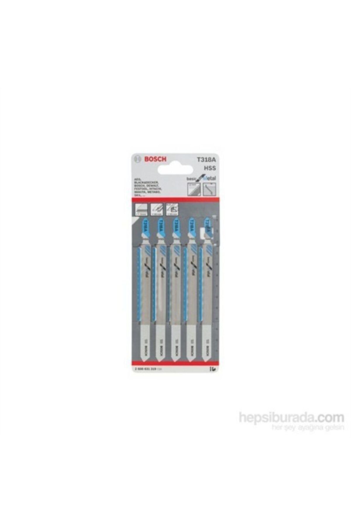Bosch - Ekonomik Seri Metal Için T 318 A Dekupaj Testeresi Bıçağı - 5'li Paket