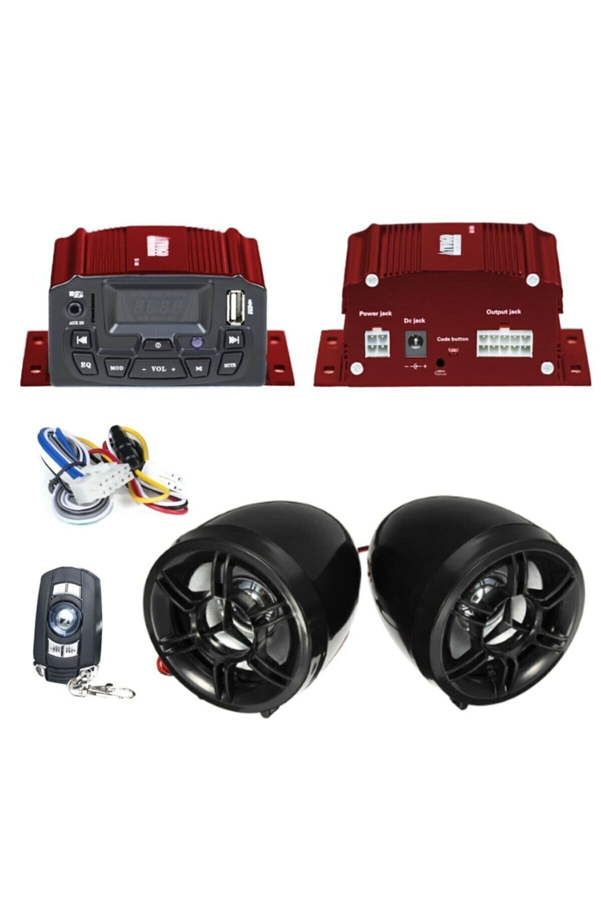 MNK Home Motosiklet Anfi Usb Sd Mp3 Alarm Hoparlör Twogo Go-1000