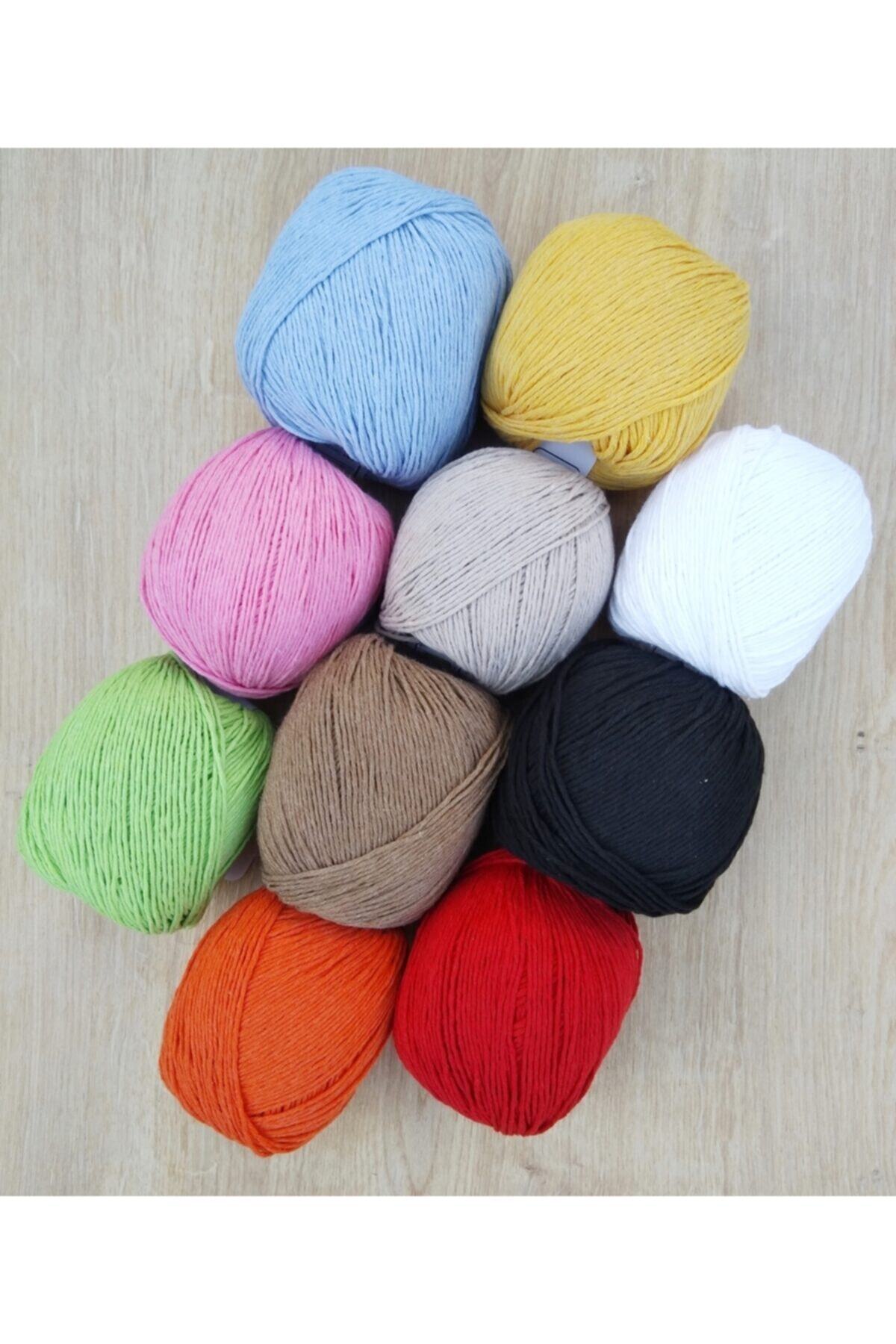 Kezban Tekstil %100 Pamuk Punch (panç) Ve Amigurumi Ipi Seti 10 Adet ( 50gr )