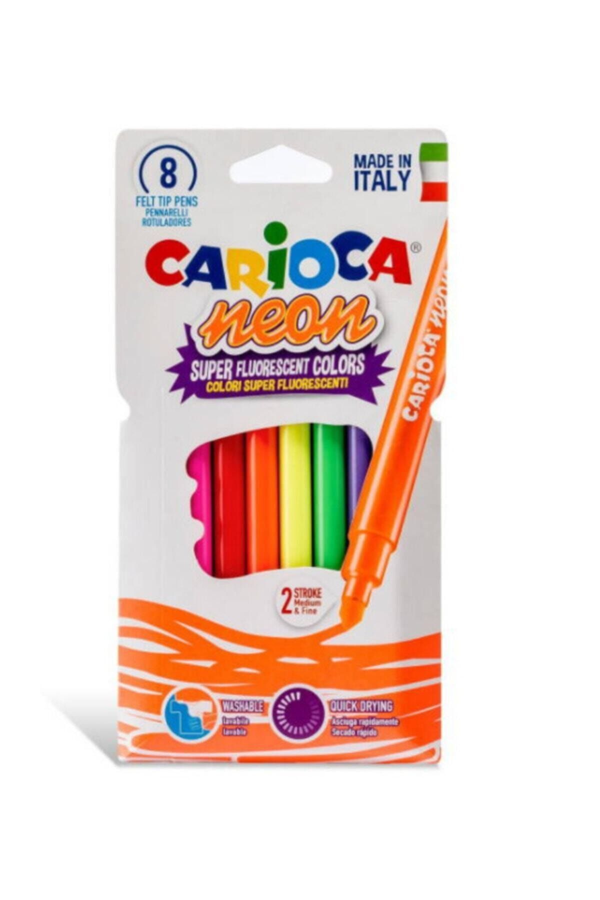 CARIOCA - Fosforlu Yıkanabilir Keçeli Boya Kalemi 8'li