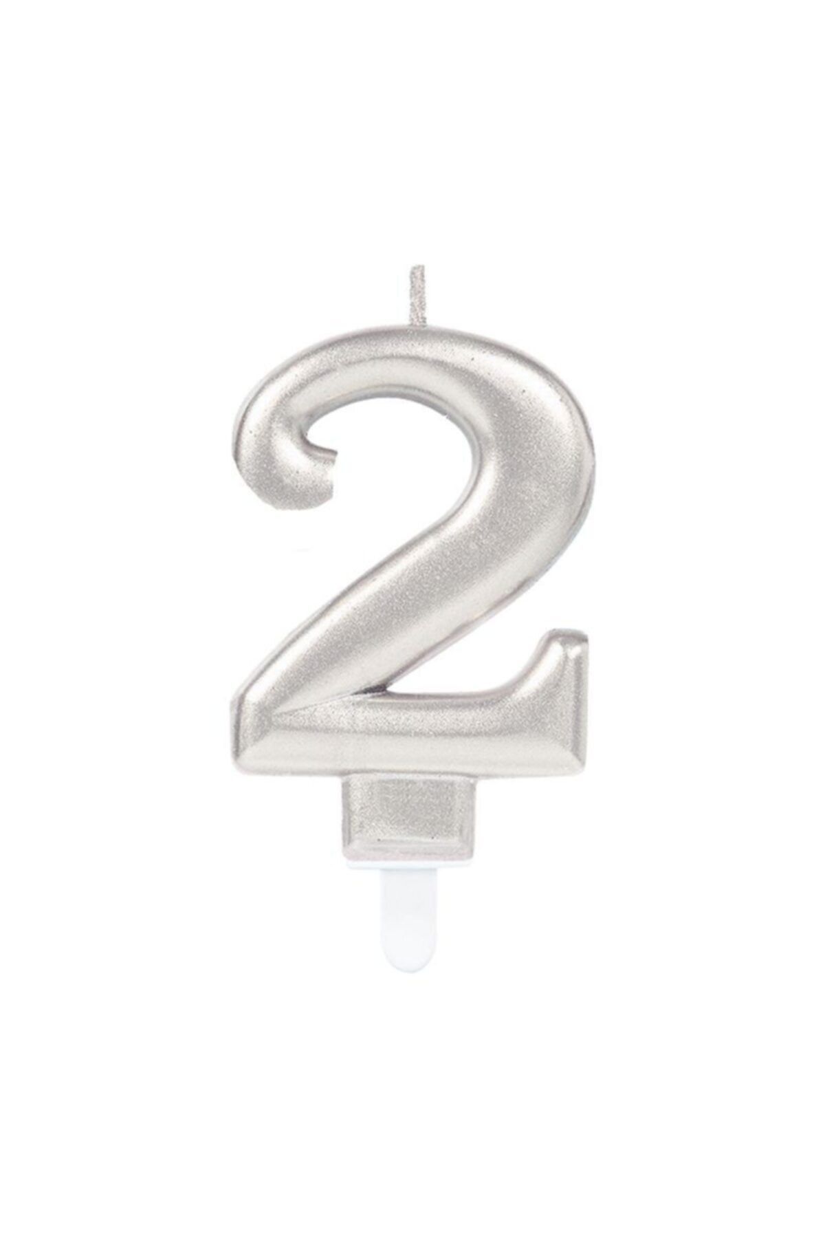 HİMARRY Parti Aksesuar 2 Rakam Mum Gümüş Renk