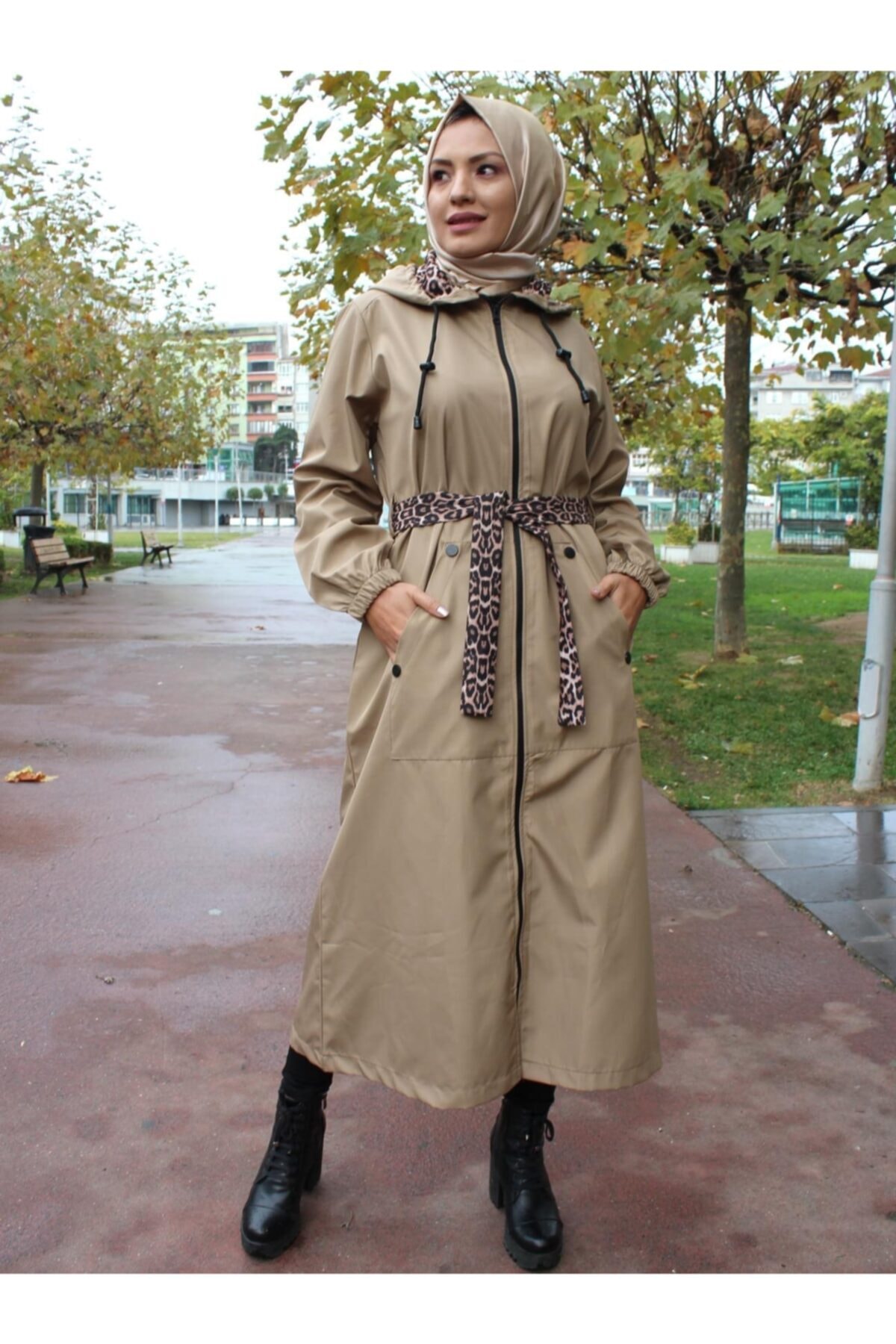 MODA MIZRA Kadın Çok Şık Uzun Tesettür Mont