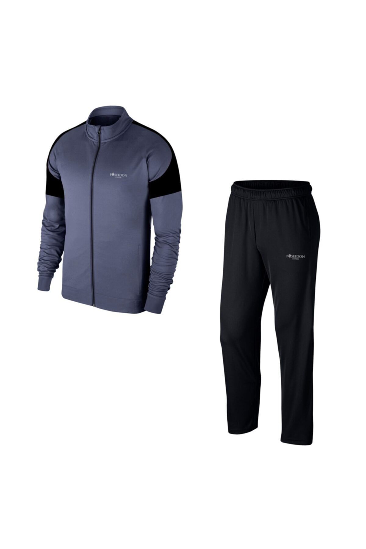 POSEIDONSTORM Büyük Beden Erkek Füme Günlük Sporcu Eşofman Takımı 4xl-10xl Siyah Rütbe - M6