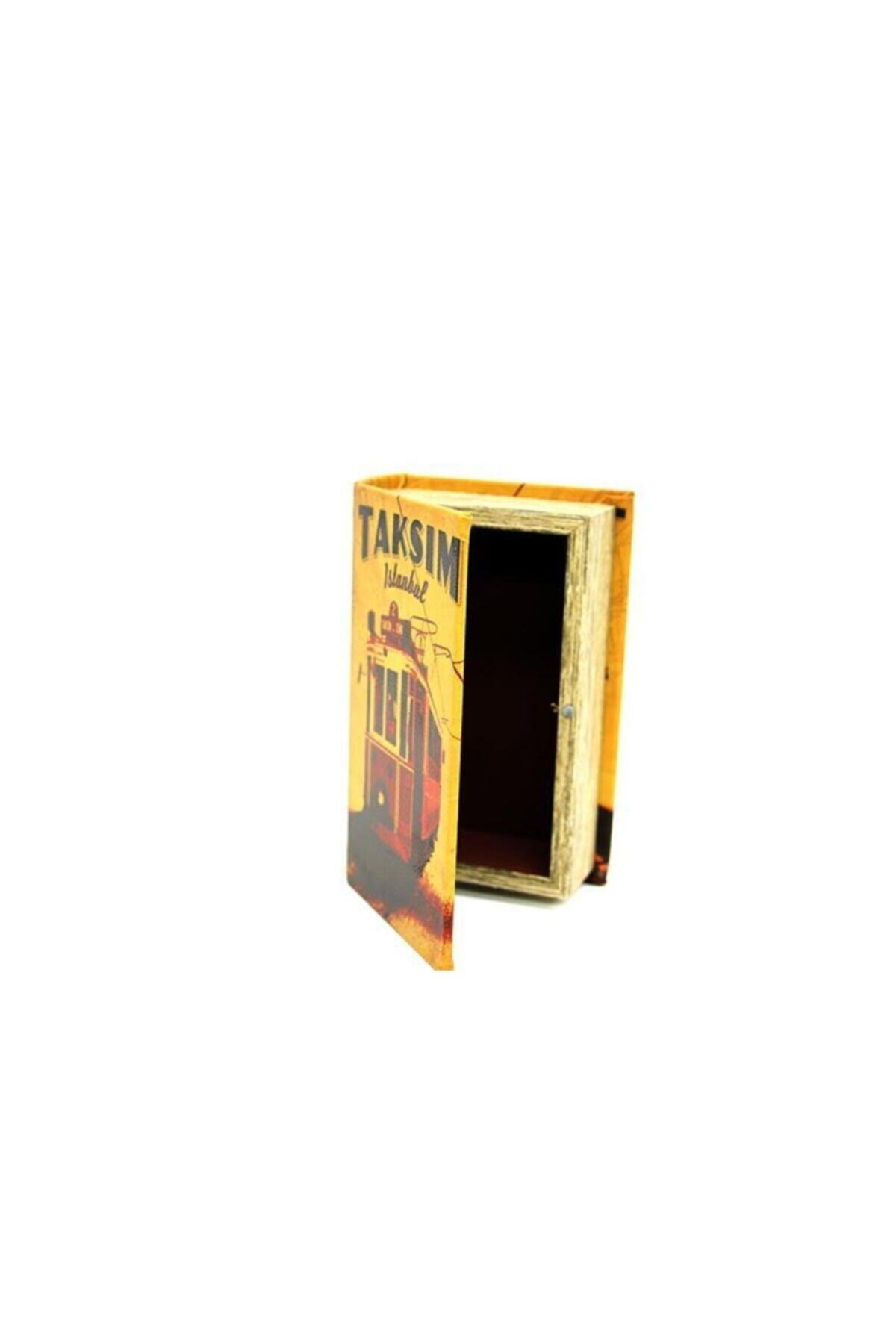 touchhouse Kutu Kitap Taksim Ahşap Suni Deri Kaplı Dekoratif Hediyelik